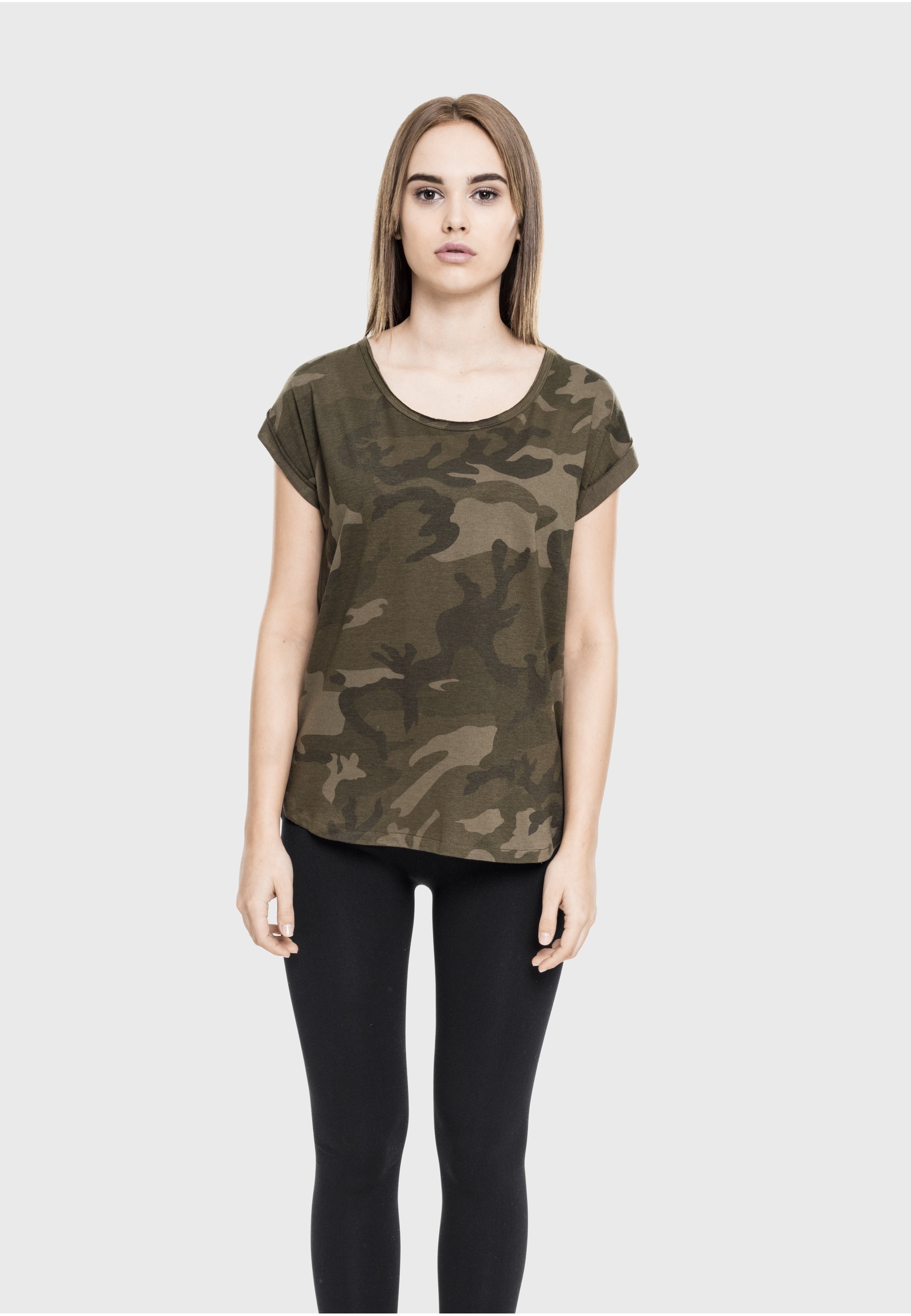 URBAN CLASSICS T-Shirt »Urban Classics Damen Ladies Camo Back Shaped Tee« 1 Stk.