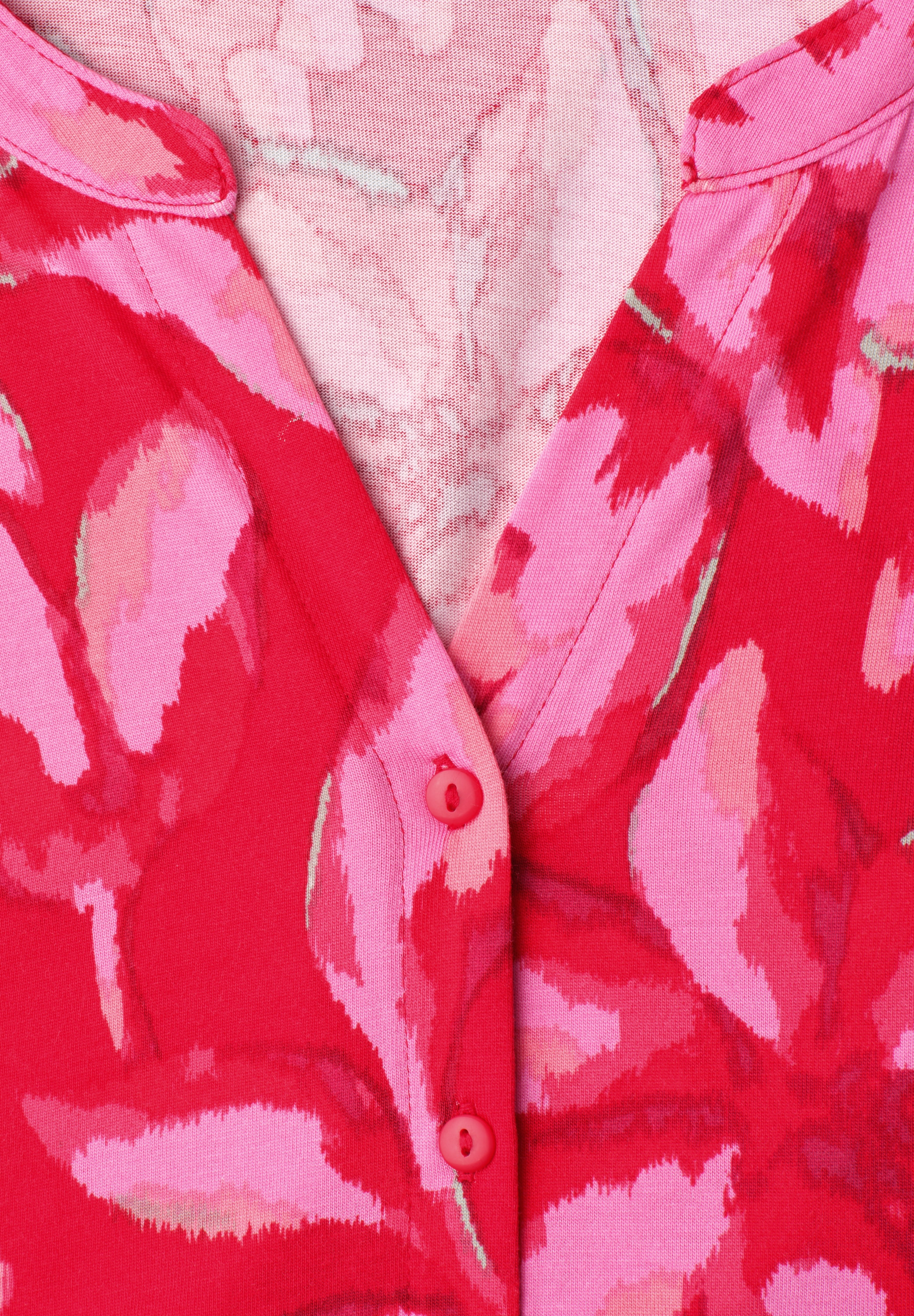 STREET ONE Print-Shirt mit geschlitztem Rundhalsausschnitt