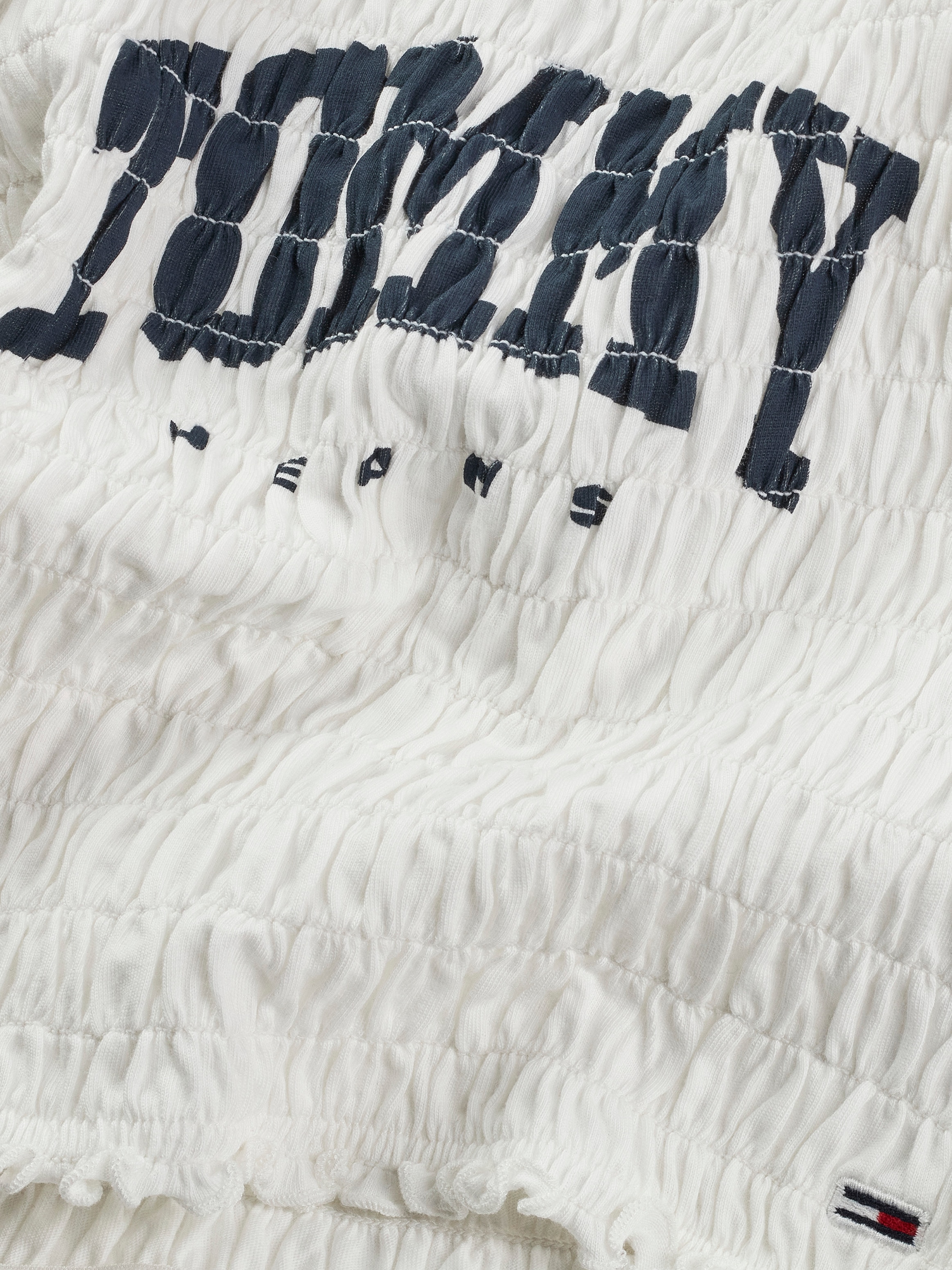 Tommy Jeans Smoktop »TJW SMOCK VARSITY BRALETTE«, in Smok-Optik