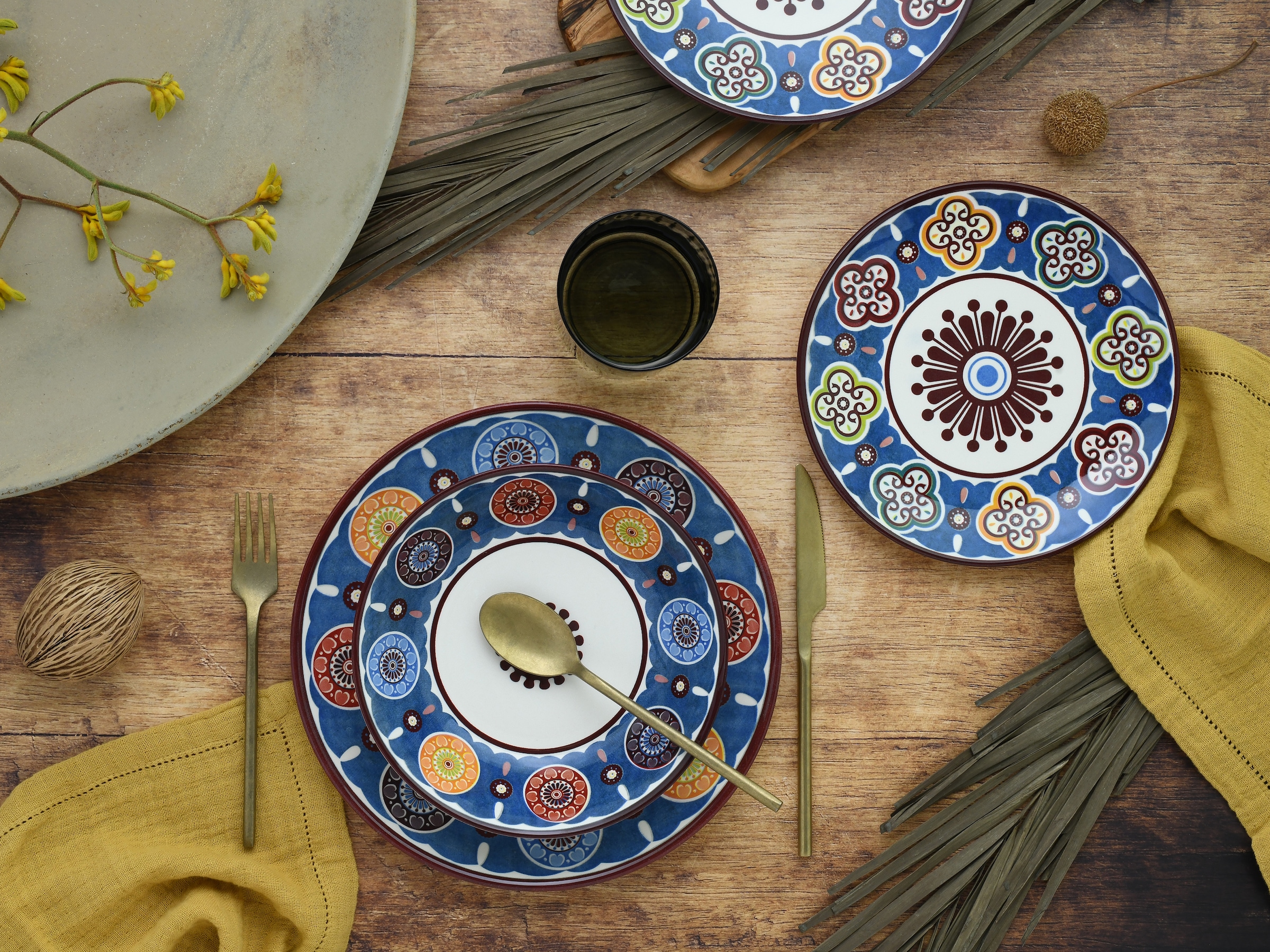 CreaTable Teller-Set »Sumaya, Tellerset 18-tlg«, (Set, 18 tlg.), Mandala Motive
