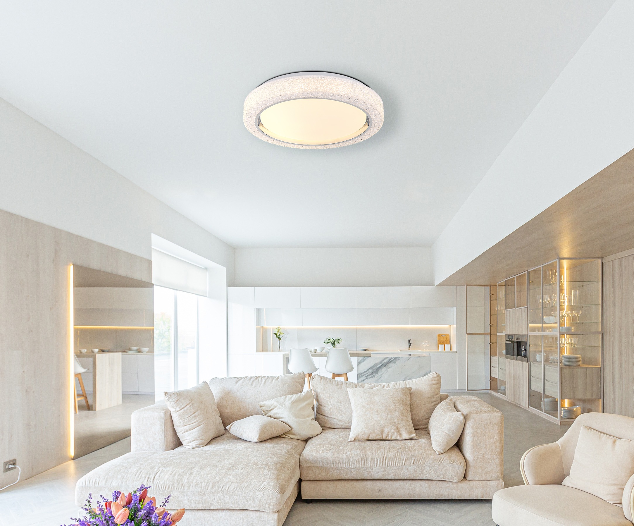 GLOBO LIGHTING Deckenleuchte »LIAMI« LED-Modul 1 Stk. warmweiß - kaltweiß Deckenlampe Wohnzimmer-Leuchte Schlafzimmer-Leuchte Flur Küche