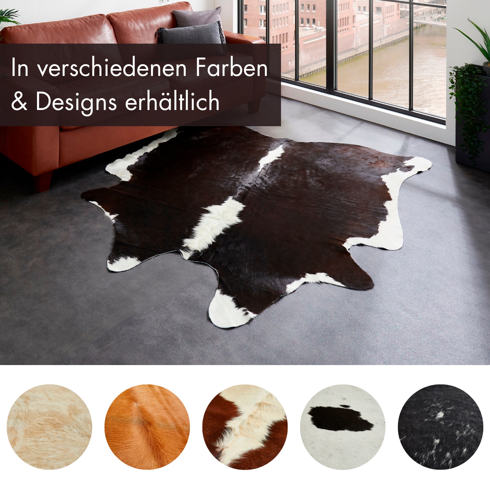 LUXOR living Fellteppich "Rinderfell" fellförmig 2 mm Höhe echtes Rinderfel günstig online kaufen