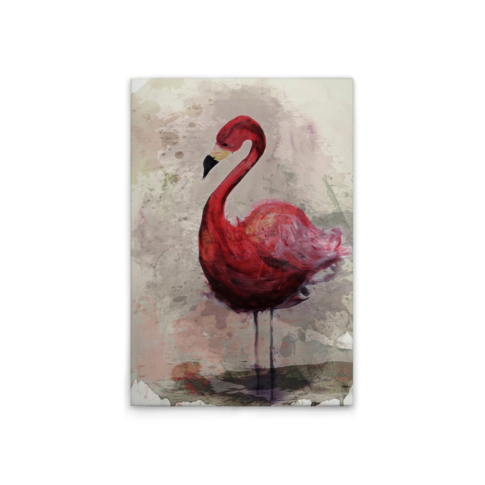 A.S. Création Leinwandbild "Flamingo - Wandbild Creme Beige Grau Keilrahmen günstig online kaufen