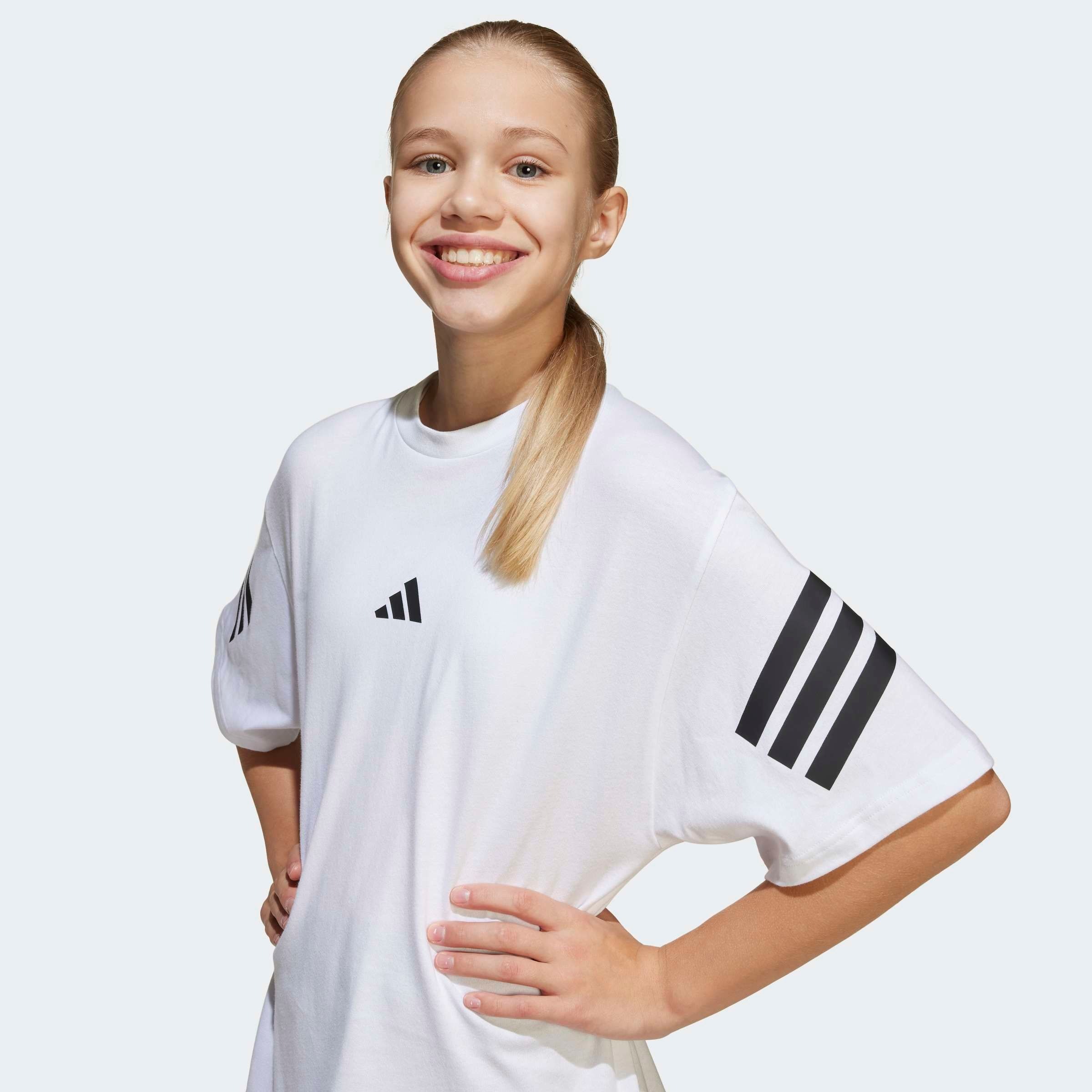 adidas Sportswear »FUTURE ICONS 3-STREIFEN KIDS« lockerer Schnitt, sportlicher Stil, Rundhalsausschnitt