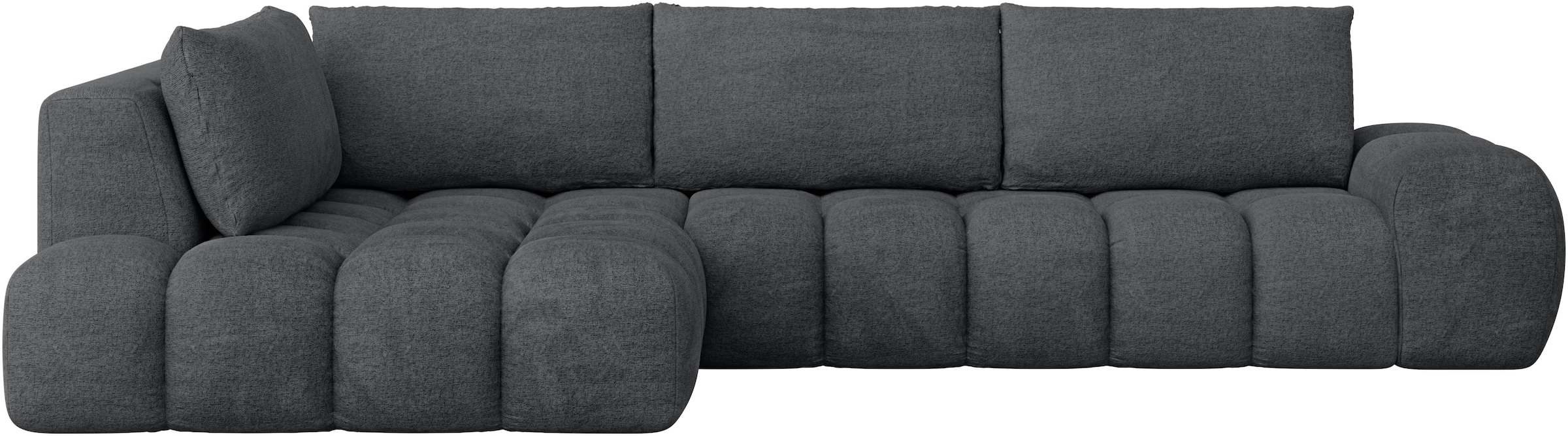 INOSIGN Ecksofa »AZITA Designsofa, elegant und bequem L-Form, Bubble-Optik«, lose Rückenkissen, traumhafte Steppung, Maße B/T/H: 352/210/72 cm