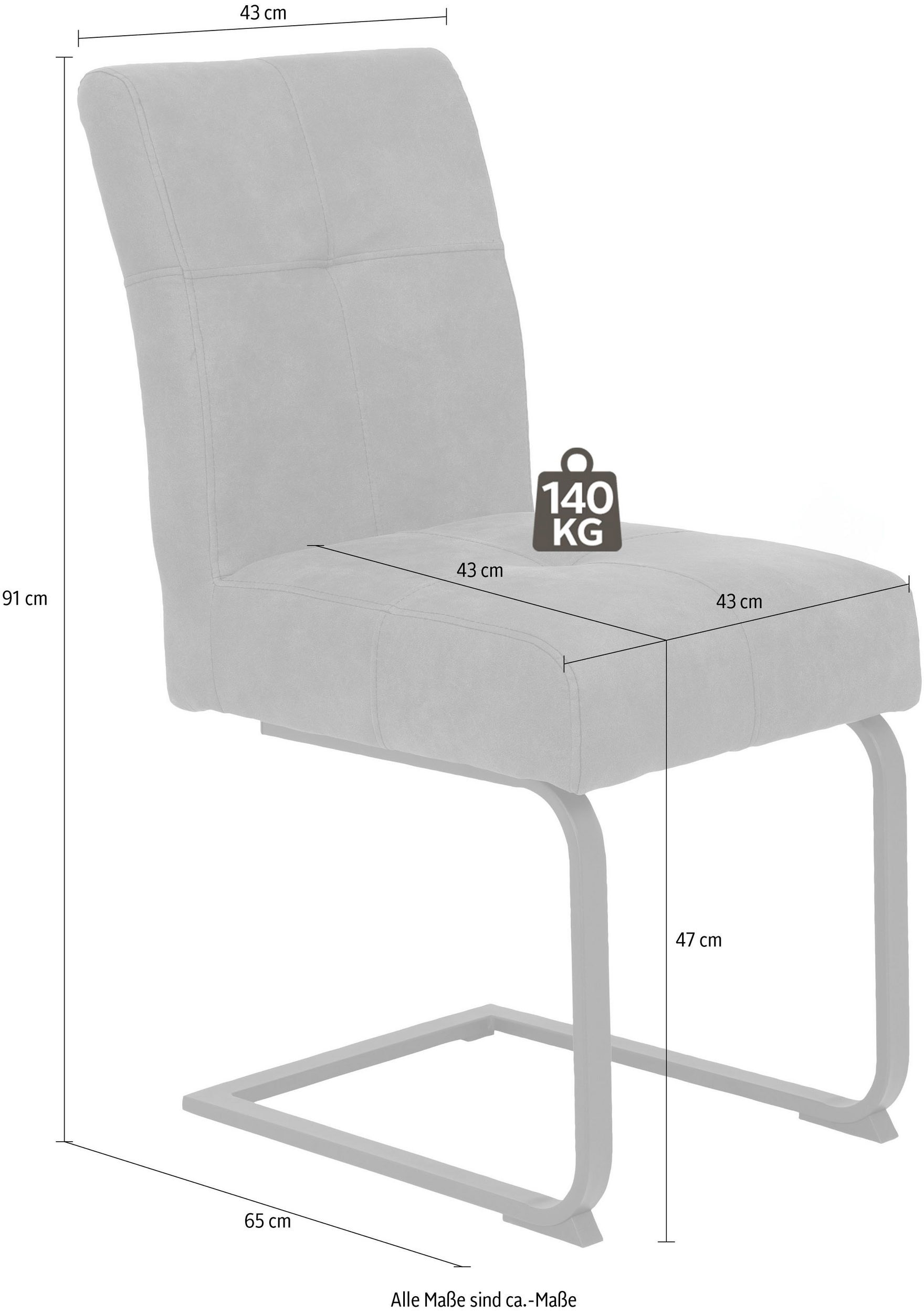 HELA Esszimmerstuhl »Luise S Schwingstuhl, Freischwinger, TOPSELLER! 2er-Set« (Set) 2 Stk.Sitz mit Federkern, Extra dicke Polsterung, Küchenstuhl, OTTOs Choice