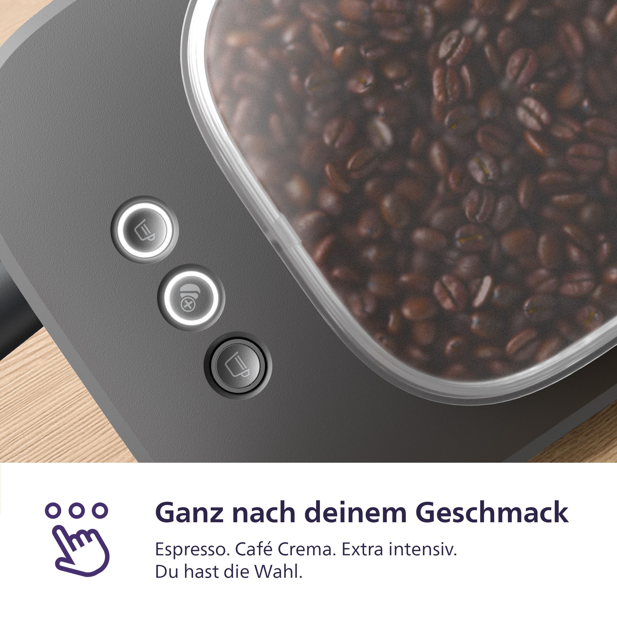 PHILIPS baristina Espressomaschine »BAR305/60 mit Mahlwerk für ganze Bohnen« 16 bar Pumpendruck, Schwarzgrau