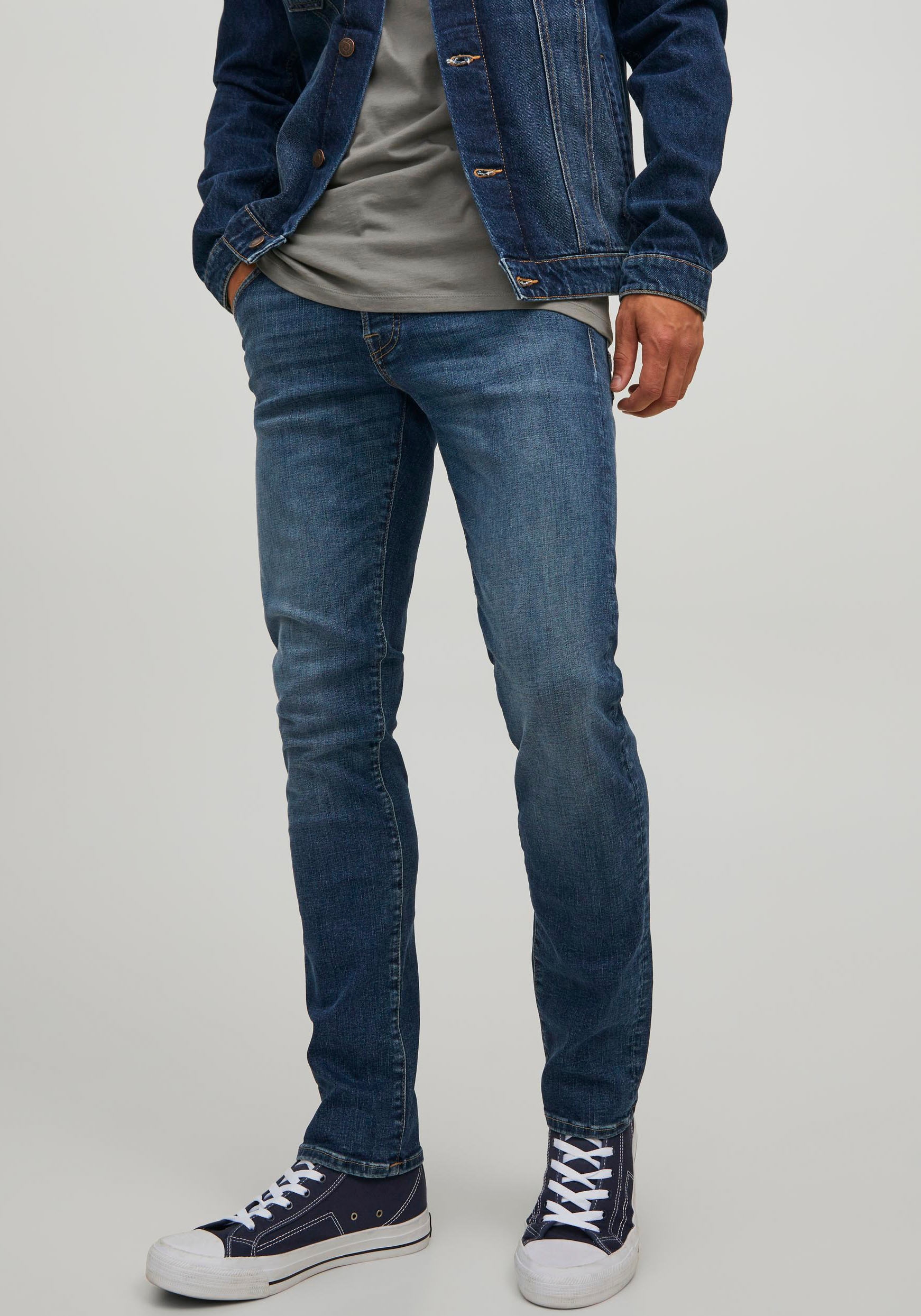 Jack & Jones Slim-fit-Jeans "JJIGLENN – Slim-Fit-Jeans mit niedriger Leibhö günstig online kaufen