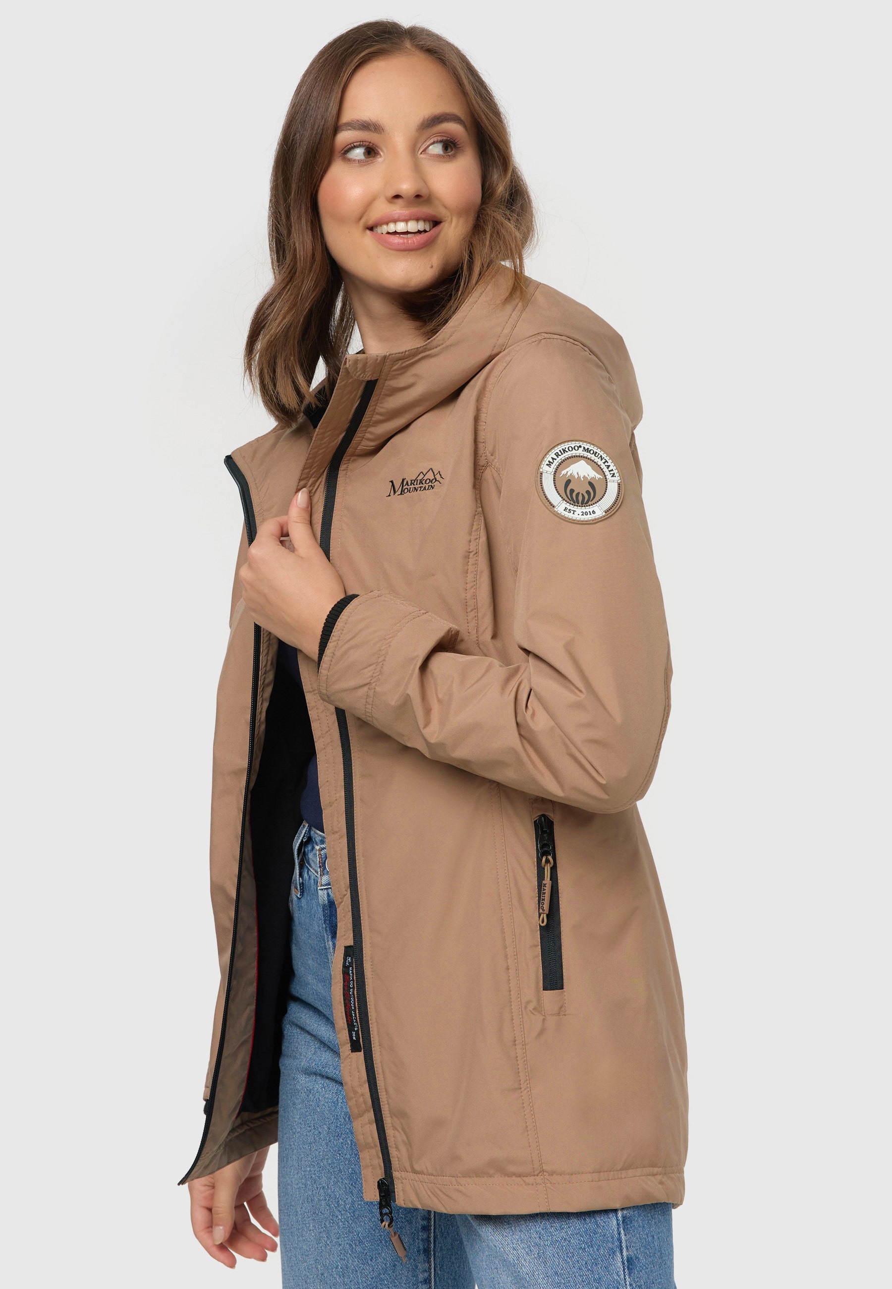 Marikoo Outdoorjacke »Honigbeere«, sportliche Übergangsjacke mit Kapuze