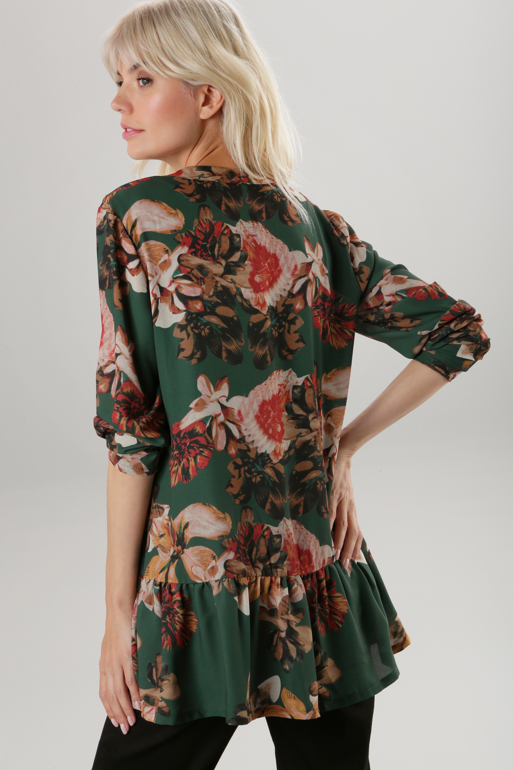 Aniston SELECTED Tunika, NEUE - kaufen für KOLLEKTION und Blumendruck mit Volant BAUR 