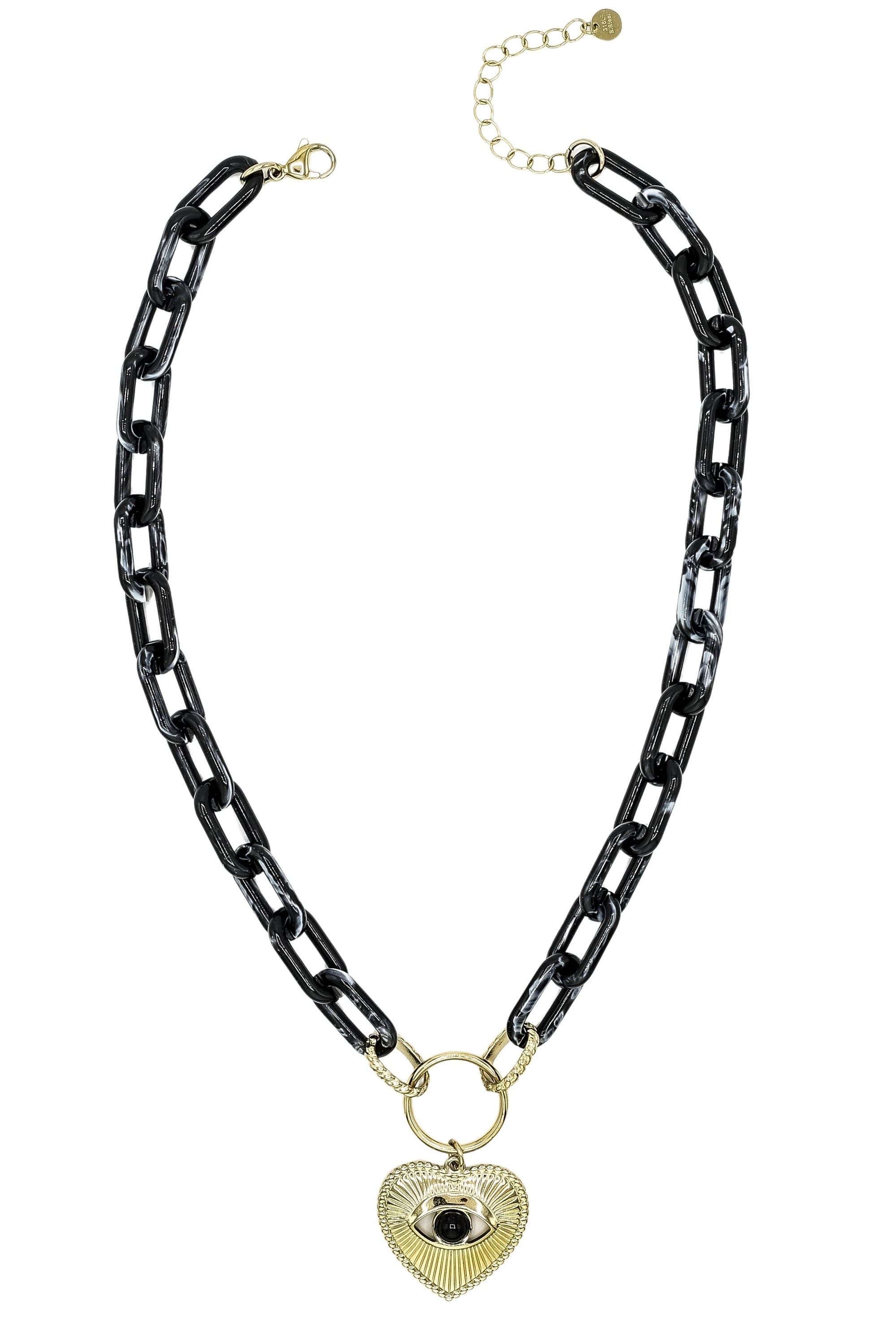 COLLEZIONE ALESSANDRO Kette mit Anhänger »Golden Eye«, Kurze Gliederkette mit Herzanhänger
