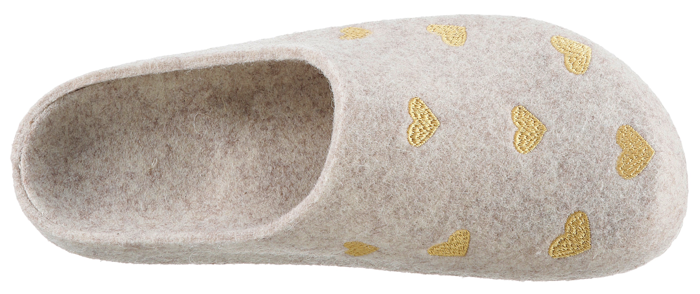 BIO Life Clog »Panal«, Hausschuh, Homeslipper mit Herzchen-Stickerei