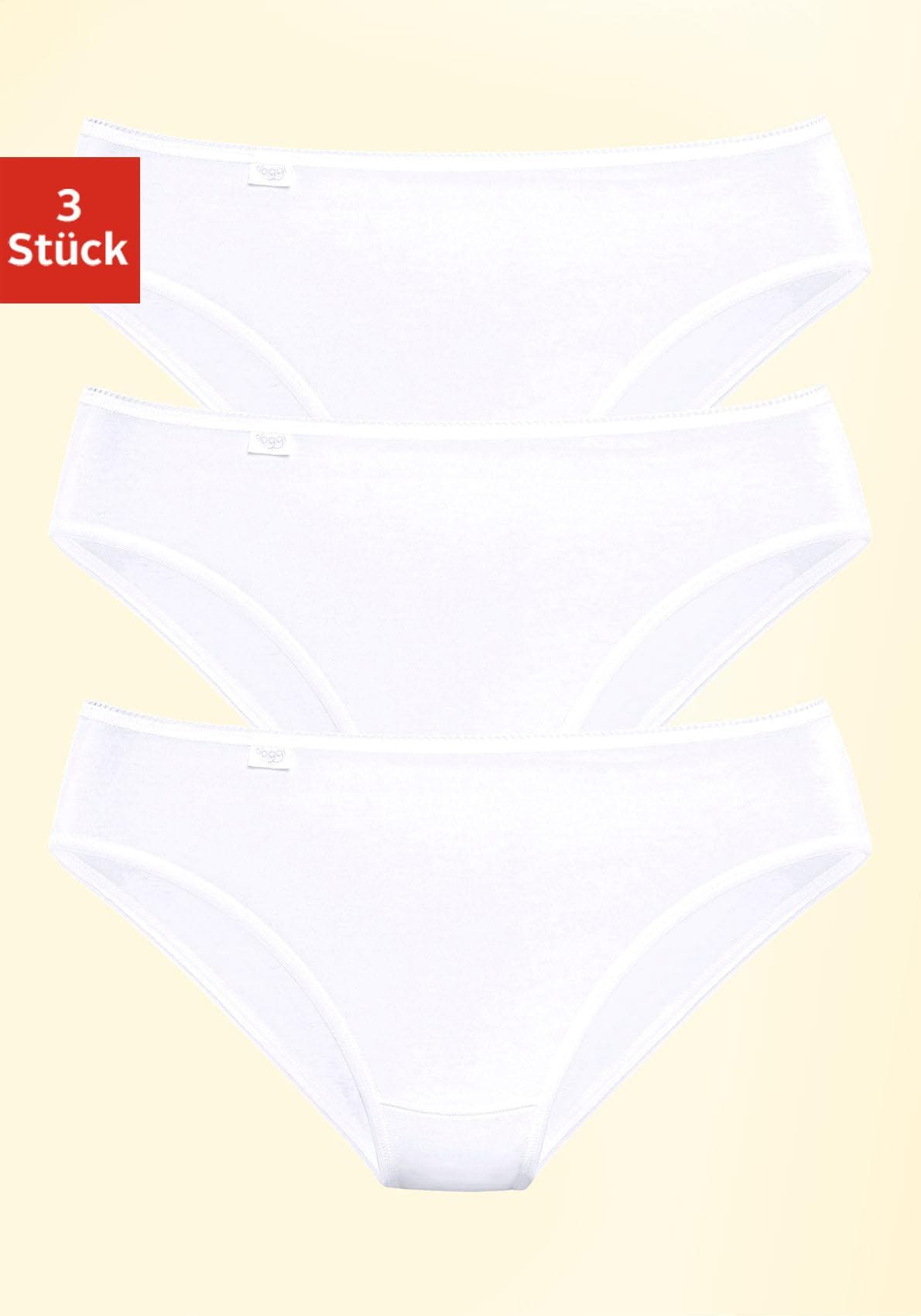 sloggi Jazz-Pants Slips »24/7 Cotton Tai C3P«, (3er Pack), Elastikbund mit Spitze, Flache Nähte