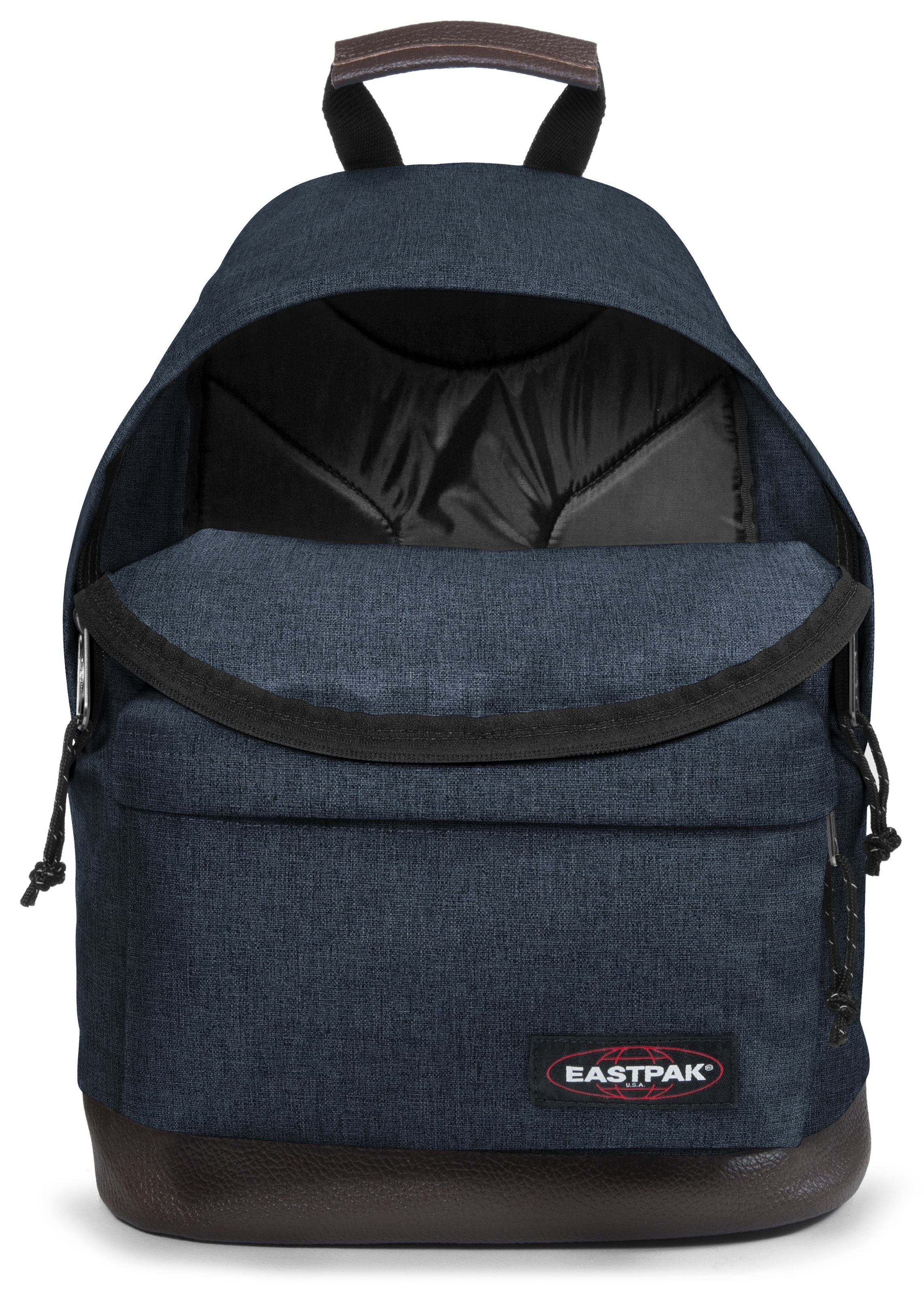 Eastpak Freizeitrucksack »WYOMING Triple Denim« Freizeitrucksack, Schulrucksack mit Lederboden