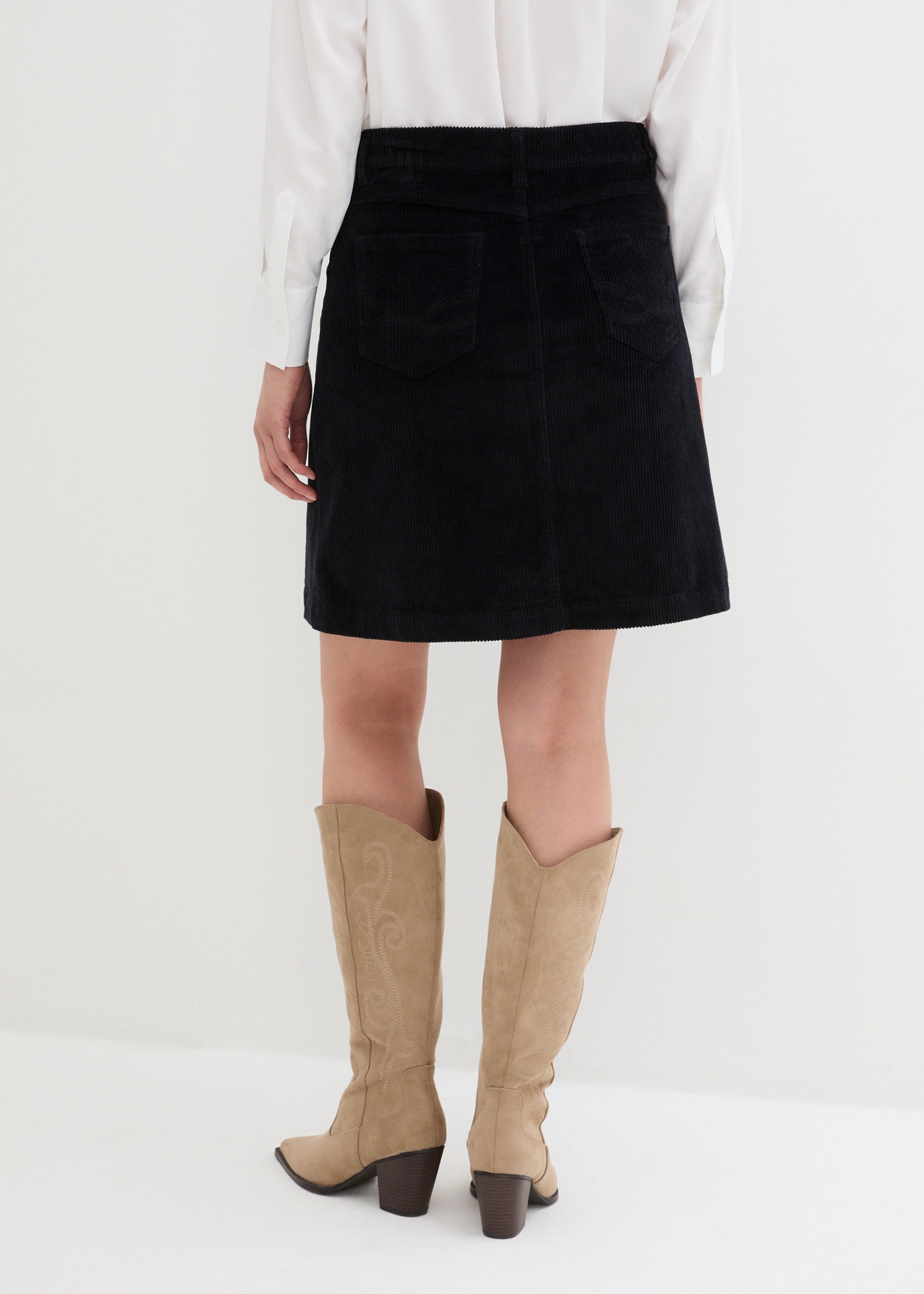 bonprix Cordrock "Stretch-Cordrock mit Knopfleiste" aus Baumwolle und Elast günstig online kaufen