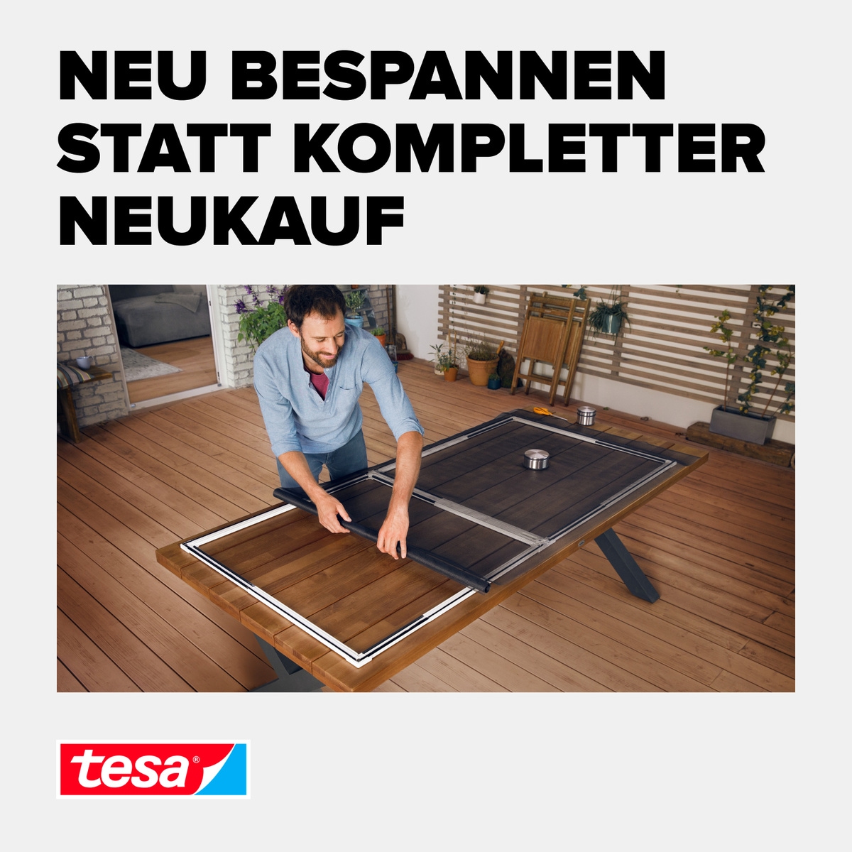 tesa Fliegengitter-Gewebe »Insect Stop Fliegengitter Ersatzrolle Clear View 1.2 m x 2.5 m«, Mückennetz für Fenster & Türen - Ersatz-Rolle