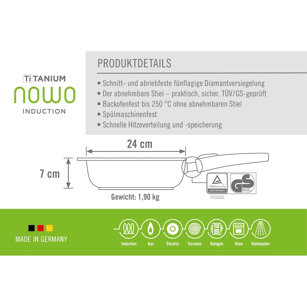 WOLL Bratpfanne »Nowo Titanium«, Aluminiumguss, (1 tlg.)