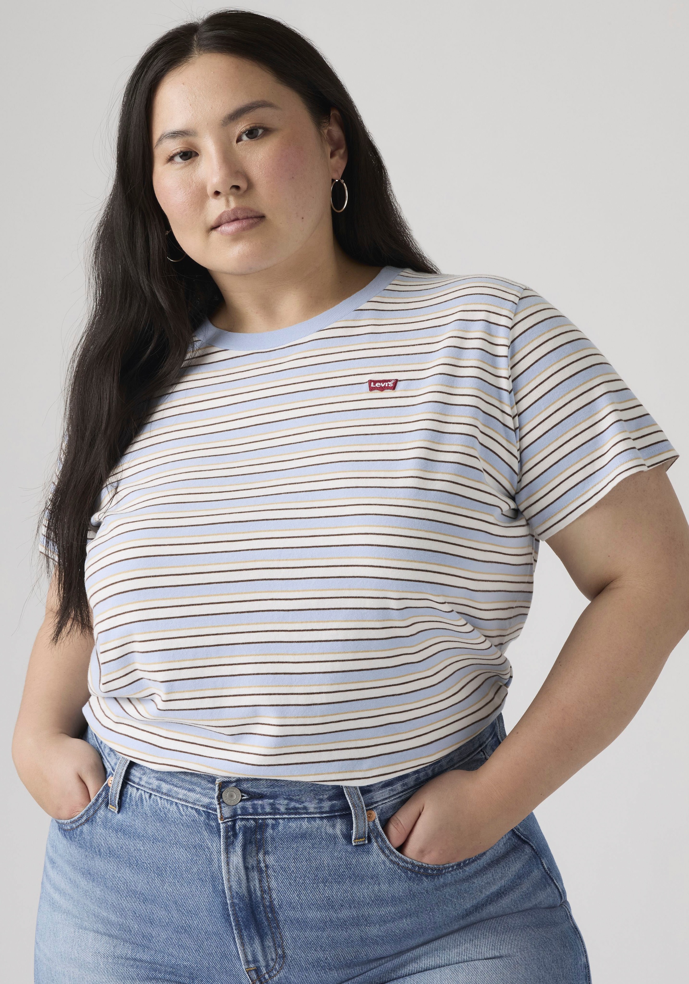 Levis Plus T-Shirt "PL THE PERFECT" im Streifendesign günstig online kaufen