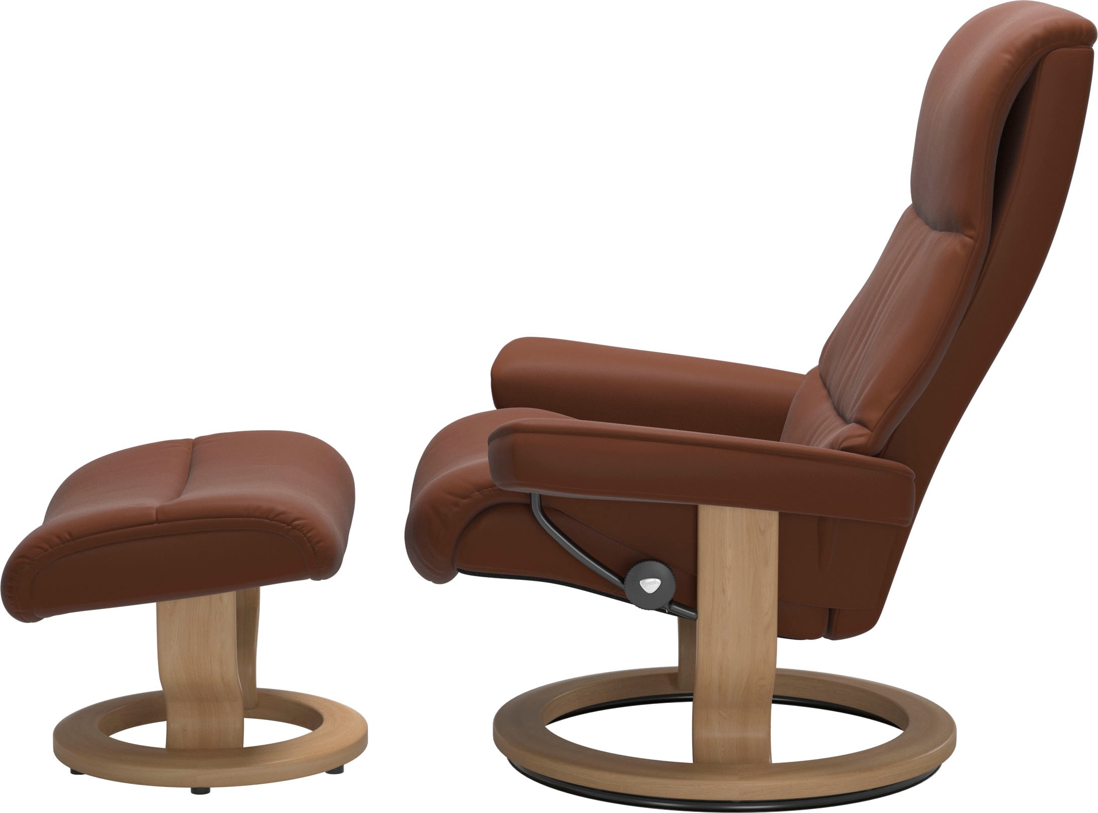 Stressless® Relaxsessel »View«, (Set, Relaxsessel mit Hocker), mit Classic Base, Größe M,Gestell Eiche