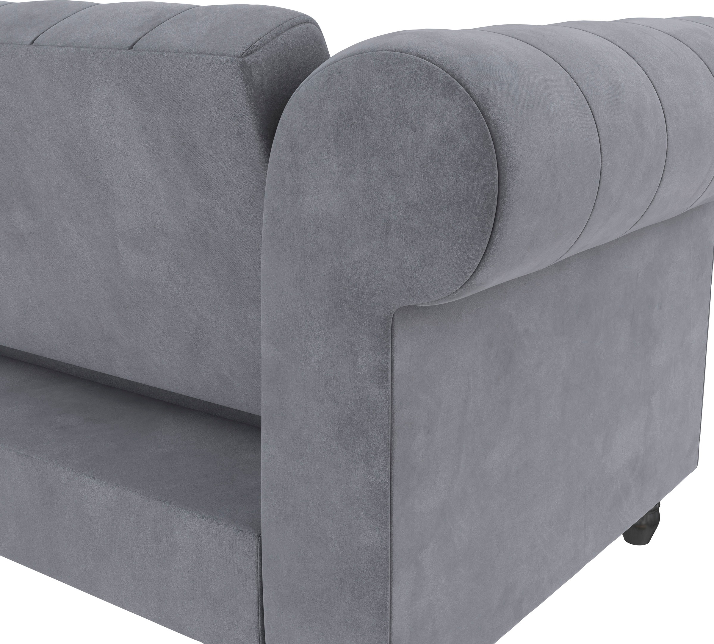 Dorel Home Ecksofa »Felix, L-Form, 241 cm (Liegefl.108x195 cm), Recamiere tauschbar,«, verstellb. Rückenlehne, Bett-Funktion, Velours, Kunstleder, Vintage