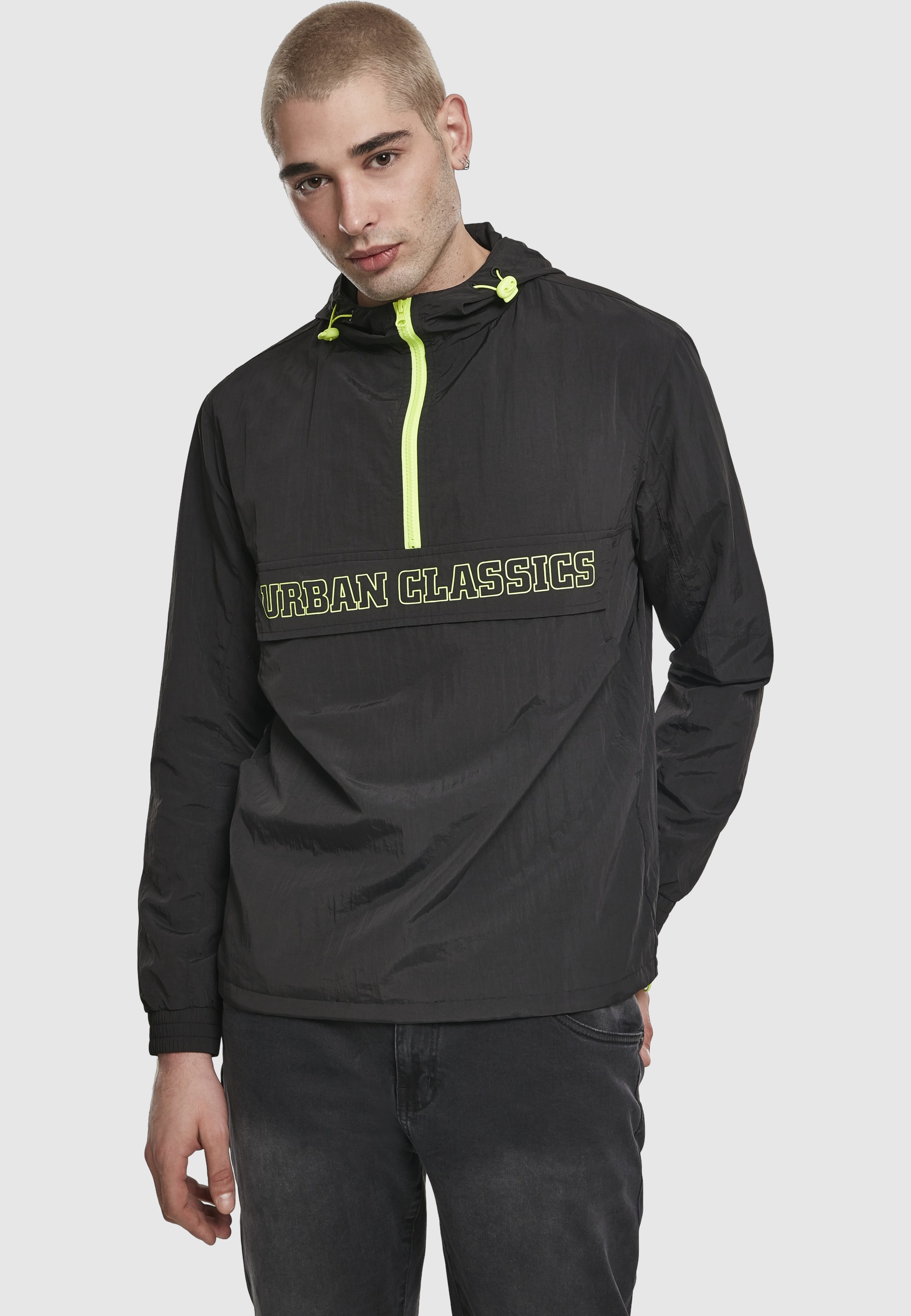 URBAN CLASSICS Anorak »Urban Classics Herren Contrast Pull Over Jacket« 1 Stk. tlg. mit Kapuze