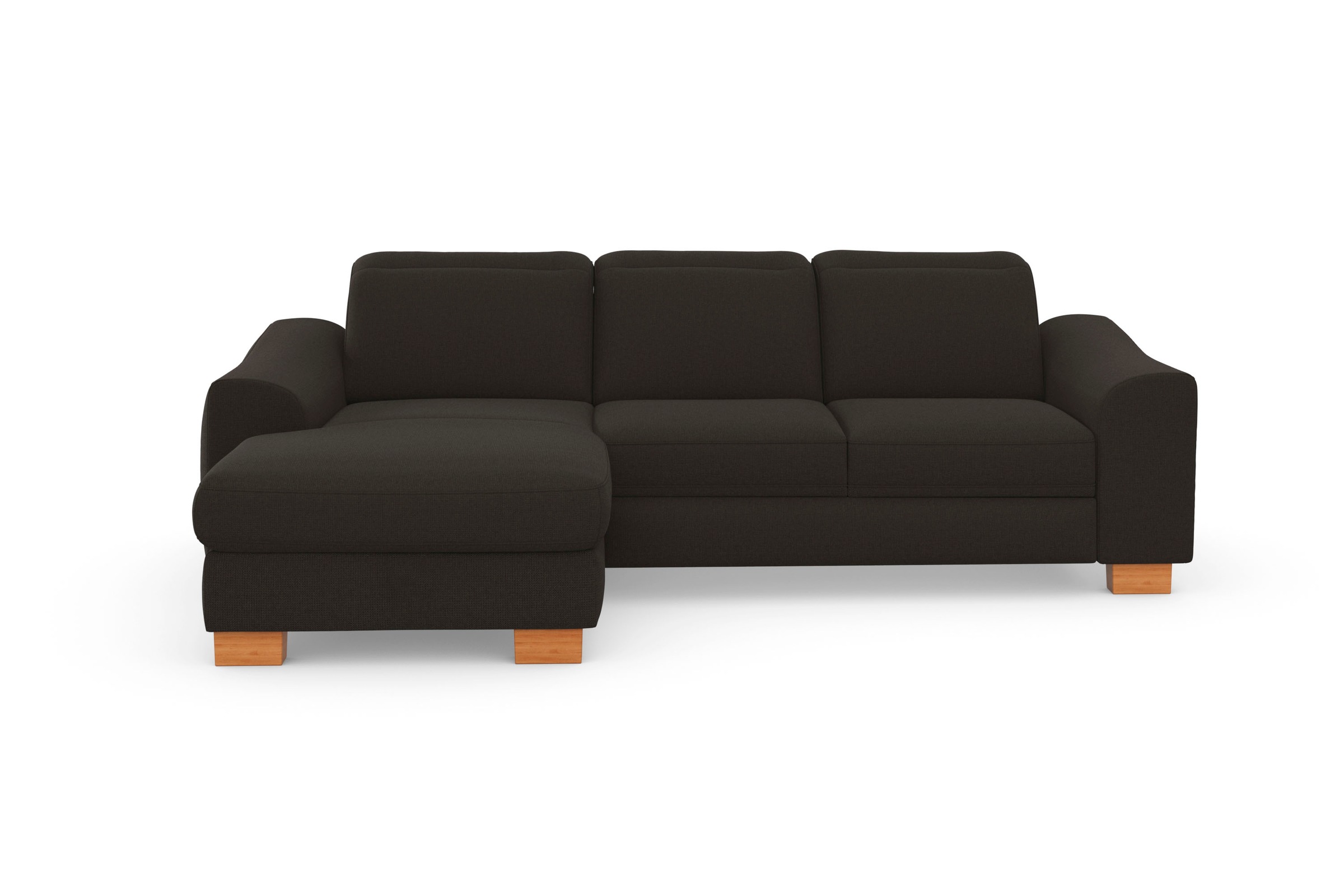 sit&more Ecksofa »Dundee L-Form«, mit Federkern und Massivholzfüßen, wahlweise mit Kopfteilverstellung