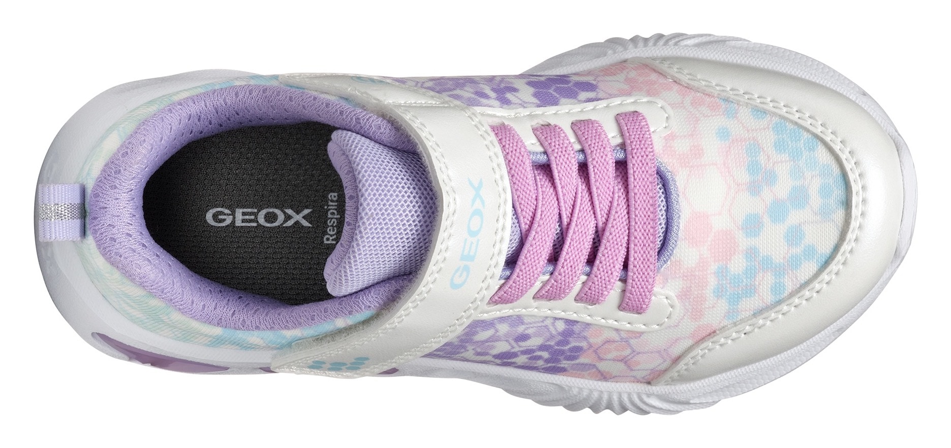 Geox Sneaker »J ASSISTER GIRL Blinkschuh«, Halbschuh, Klettschuh mit Textilfutter
