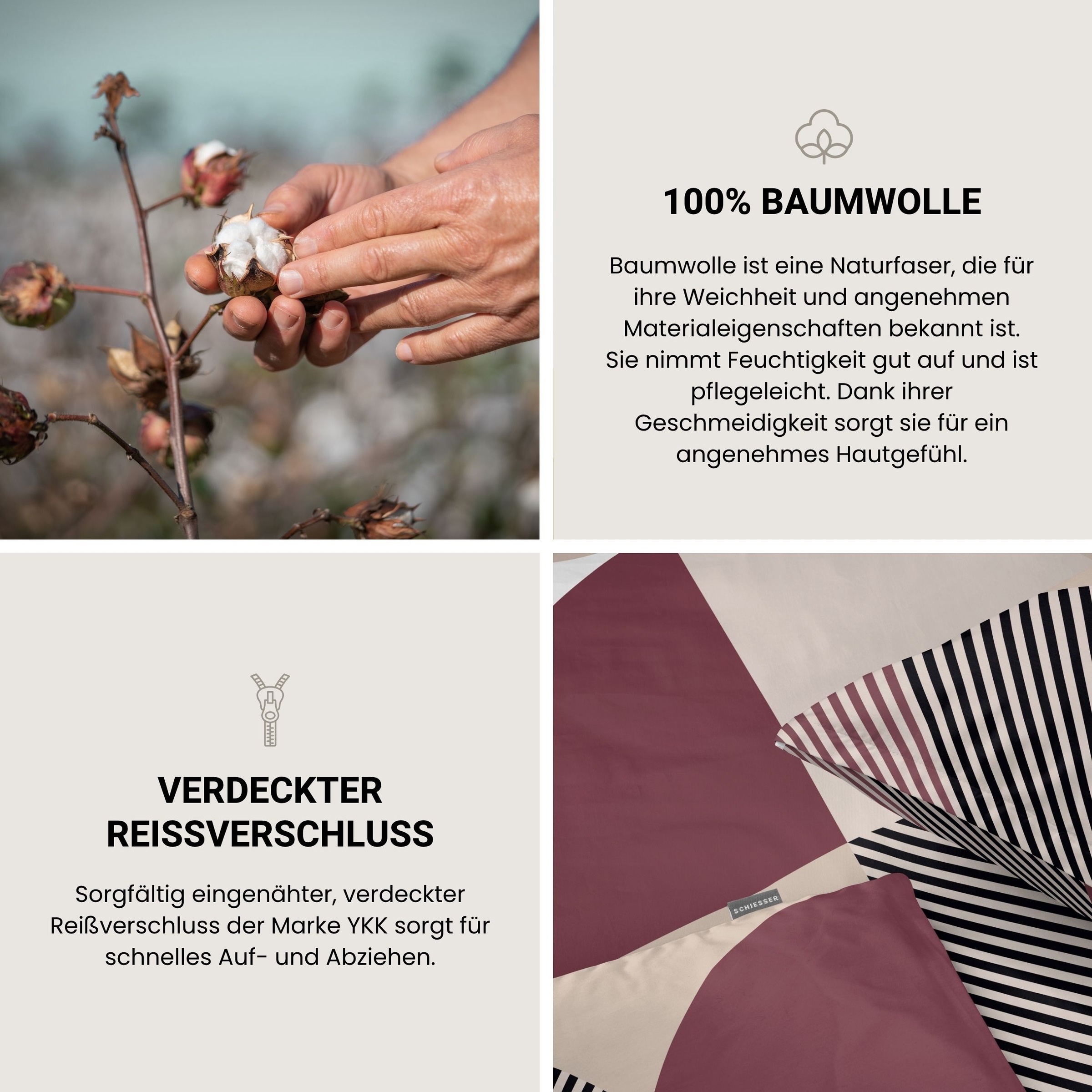 Schiesser Bettwäsche »Volana aus weicher Baumwolle mit Grafikprint« 2 OEKO-TEX® MADE IN GREEN