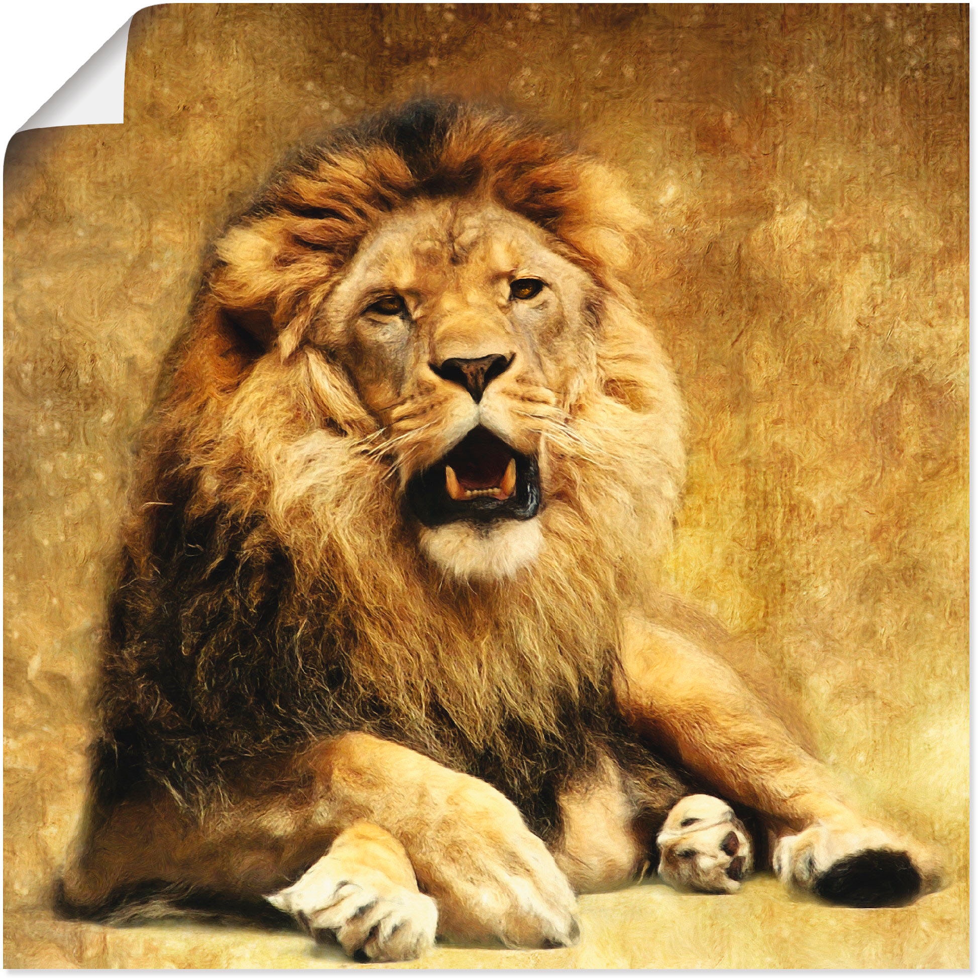 Artland Wandbild »Der König - Löwe«, Wildtiere, (1 St.), als Leinwandbild,  Wandaufkleber oder Poster in versch. Größen bestellen | BAUR
