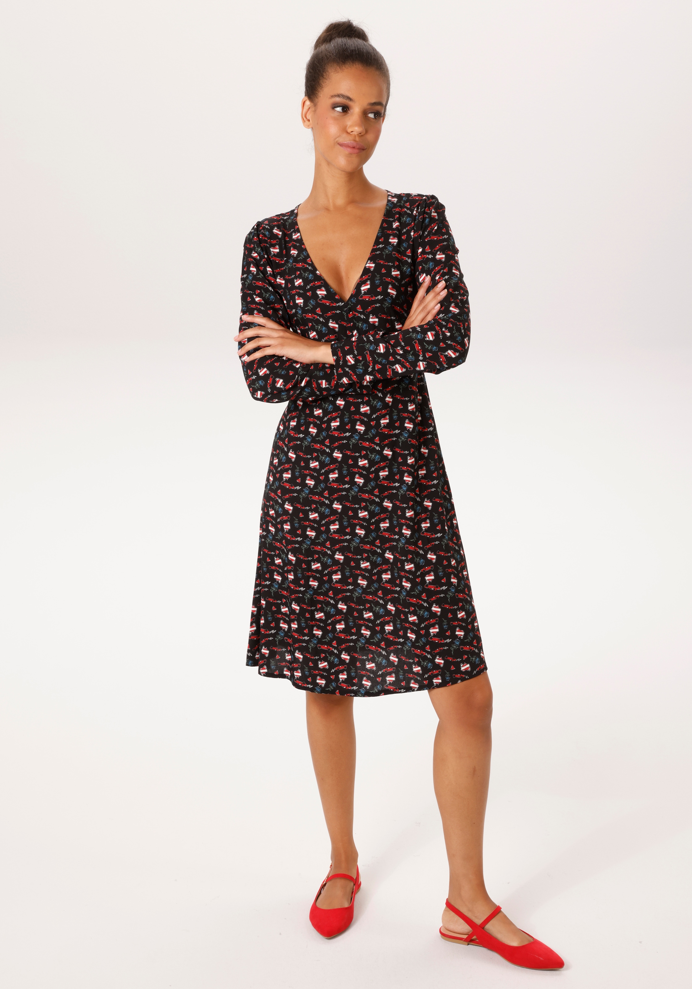 Aniston CASUAL Minikleid mit extravagantem Alloverdruck - NEUE KOLLEKTION günstig online kaufen