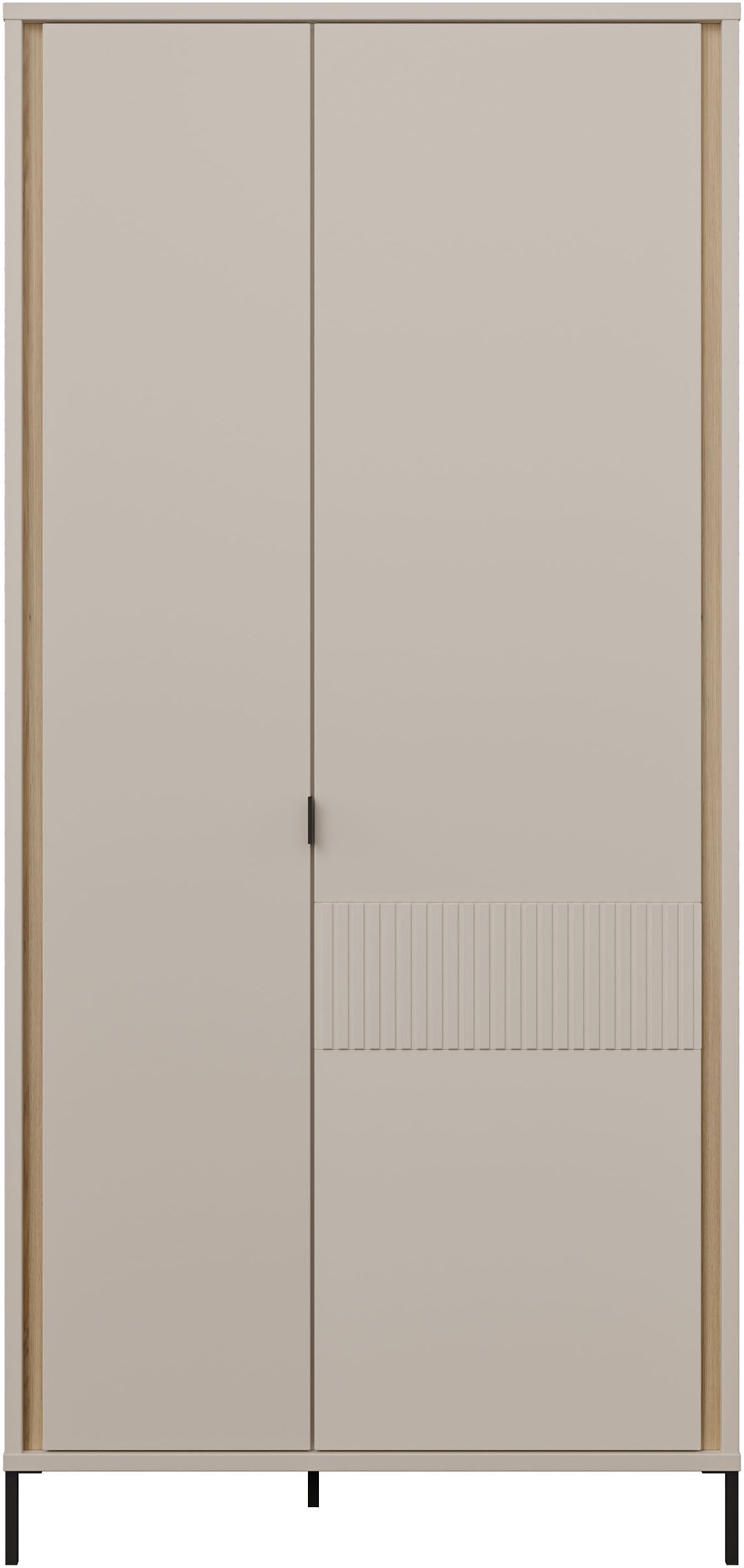 FORTE Kleiderschrank "Forte Seravel Drehtürenschrank, Lamellenoptik, 2 Türen" B/H/T 94,1/199,2/60,5 cm, Metallfüße