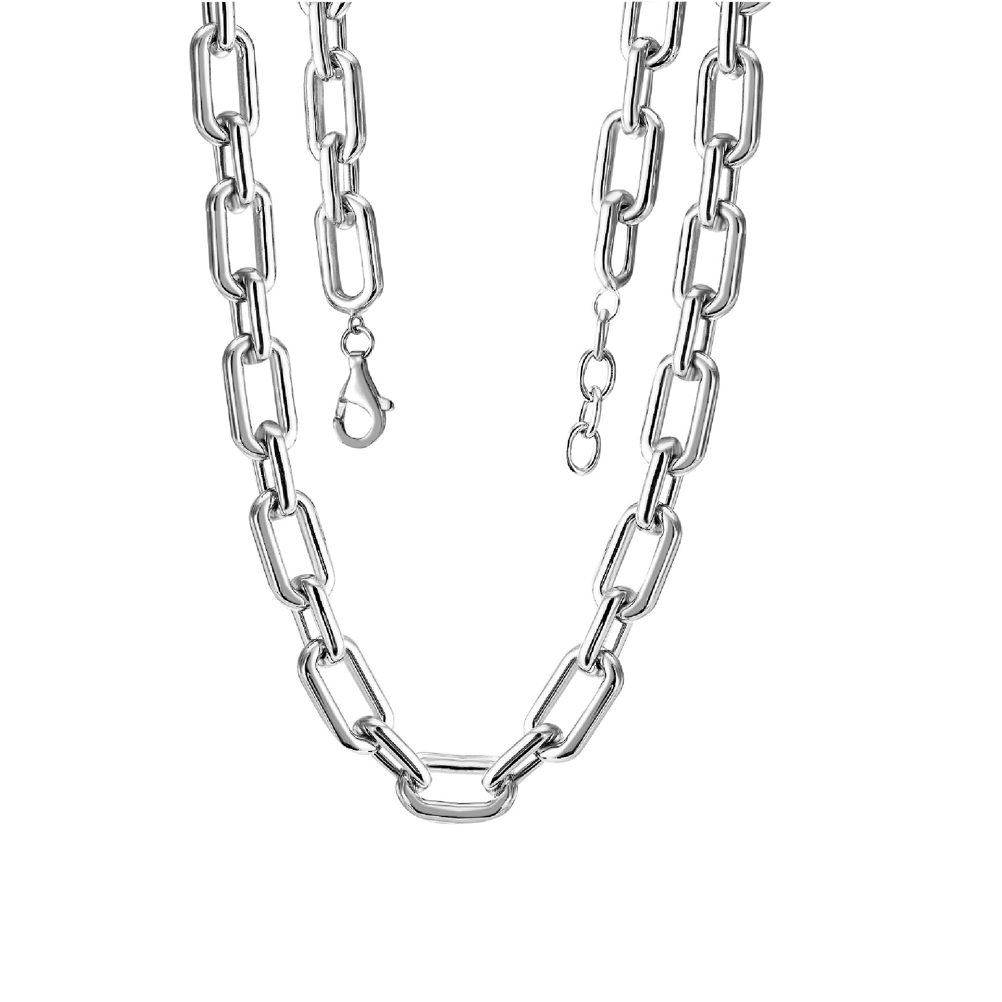 FIRETTI Damen Gliederkette "Schmuck Geschenk Silber 925 Halsschmuck Halskette Ankerkette", Silber 925 (Sterlingsilber), L: 46 B: 9,2mmsilberfarben,