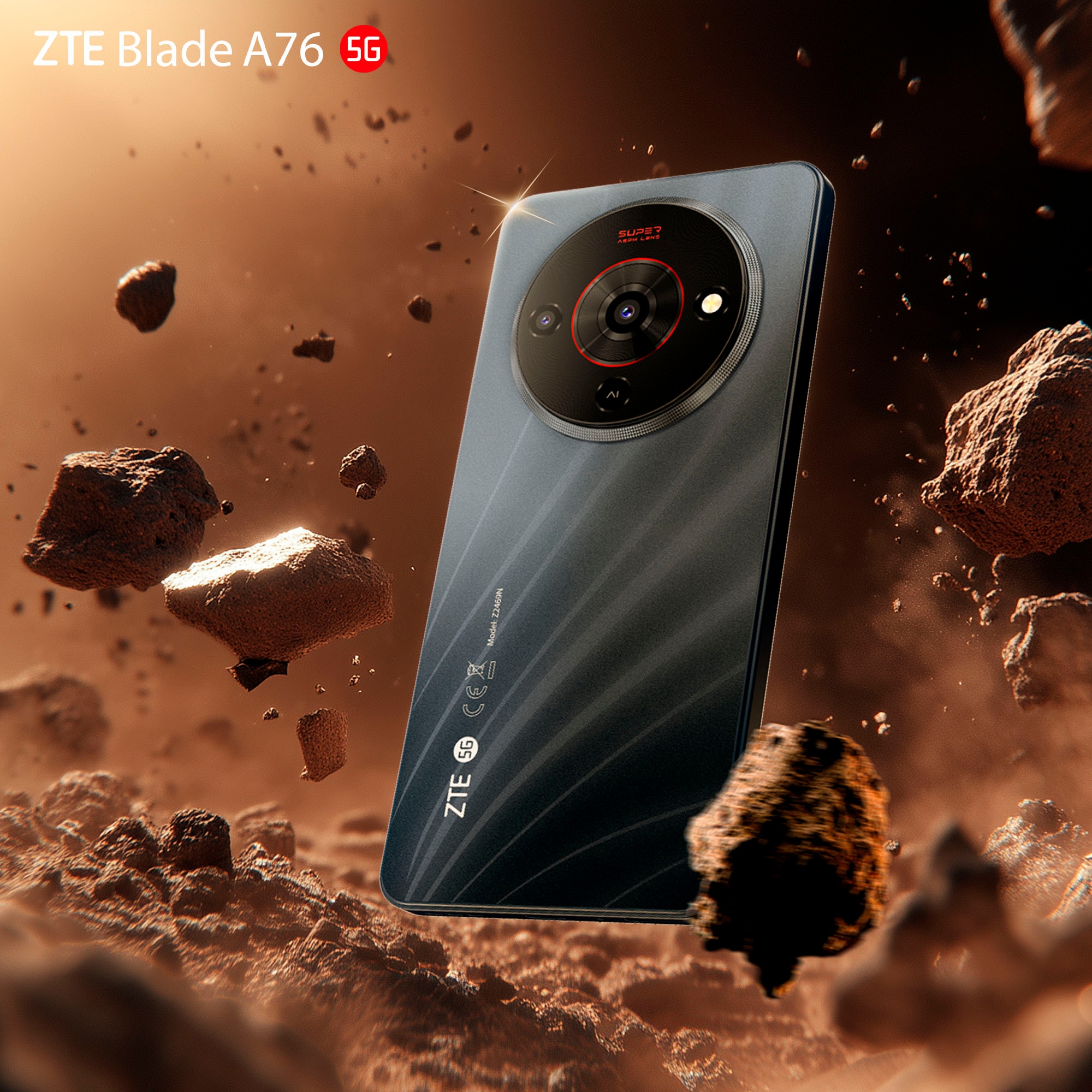 ZTE Smartphone »Blade A76 5G«, Stardust Black