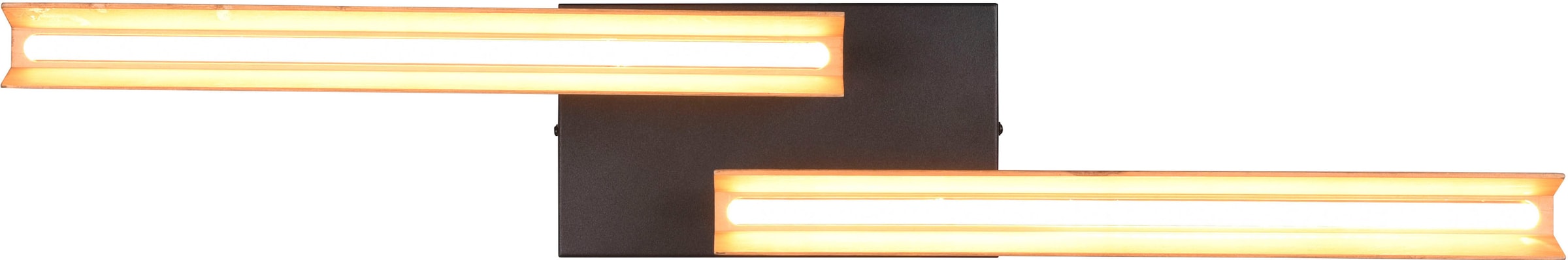 TRIO Leuchten LED Deckenleuchte warmweiß 2 Metall, aus Dimmstufen, LED schwenkbar, Holz + BAUR Deckenlampe »Kerala«, 3 | flammig-flammig