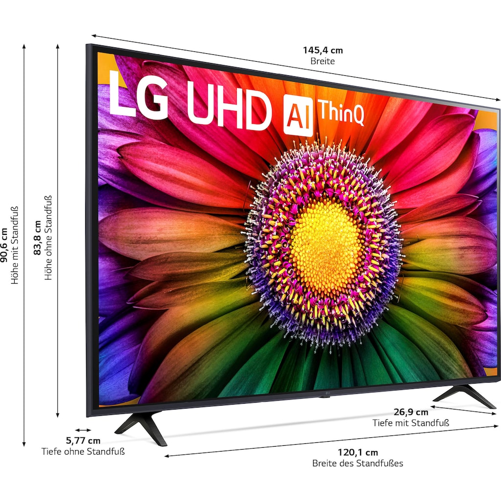 LG LED-Fernseher »65UR80006LJ«, 164 cm/65 Zoll, 4K Ultra HD, Smart-TV, UHD,α5 Gen6 4K AI-Prozessor,HDR10,AI Sound Pro,Filmmaker Mode