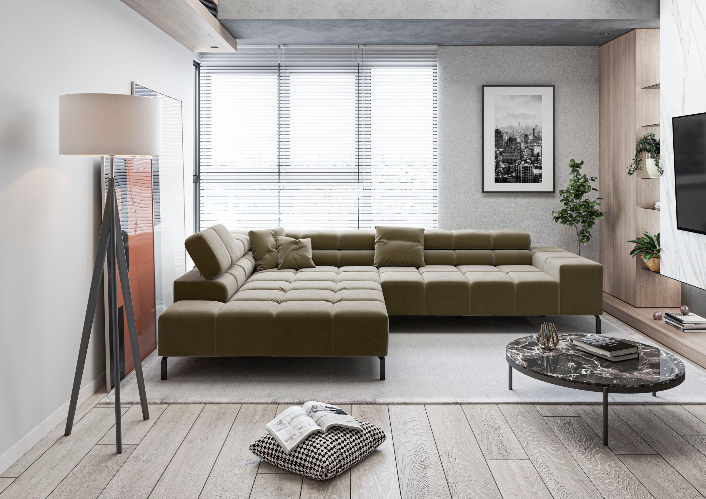 Home affaire Ecksofa "Ancona New, wahlweise motorische Sitztiefenverstellun günstig online kaufen