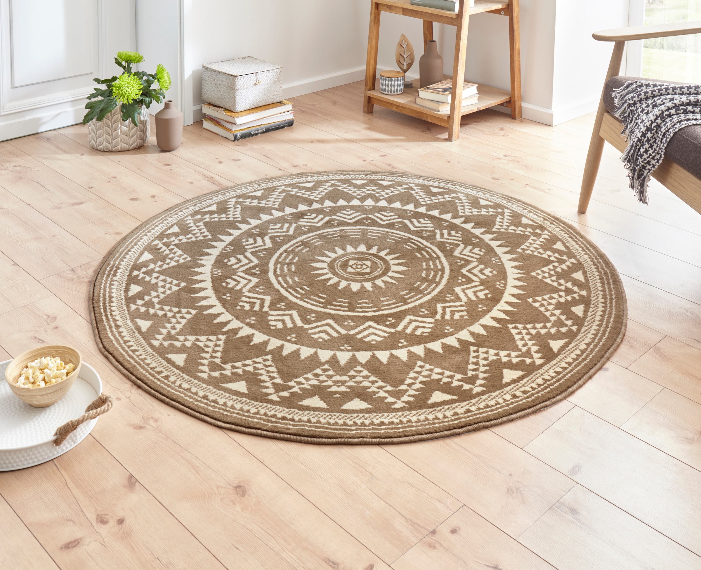 HANSE Home Teppich »Valencia«, rund, 9 mm Höhe, Kurzflor, Modern, Vintage, Mandala, Wohnzimmer,...