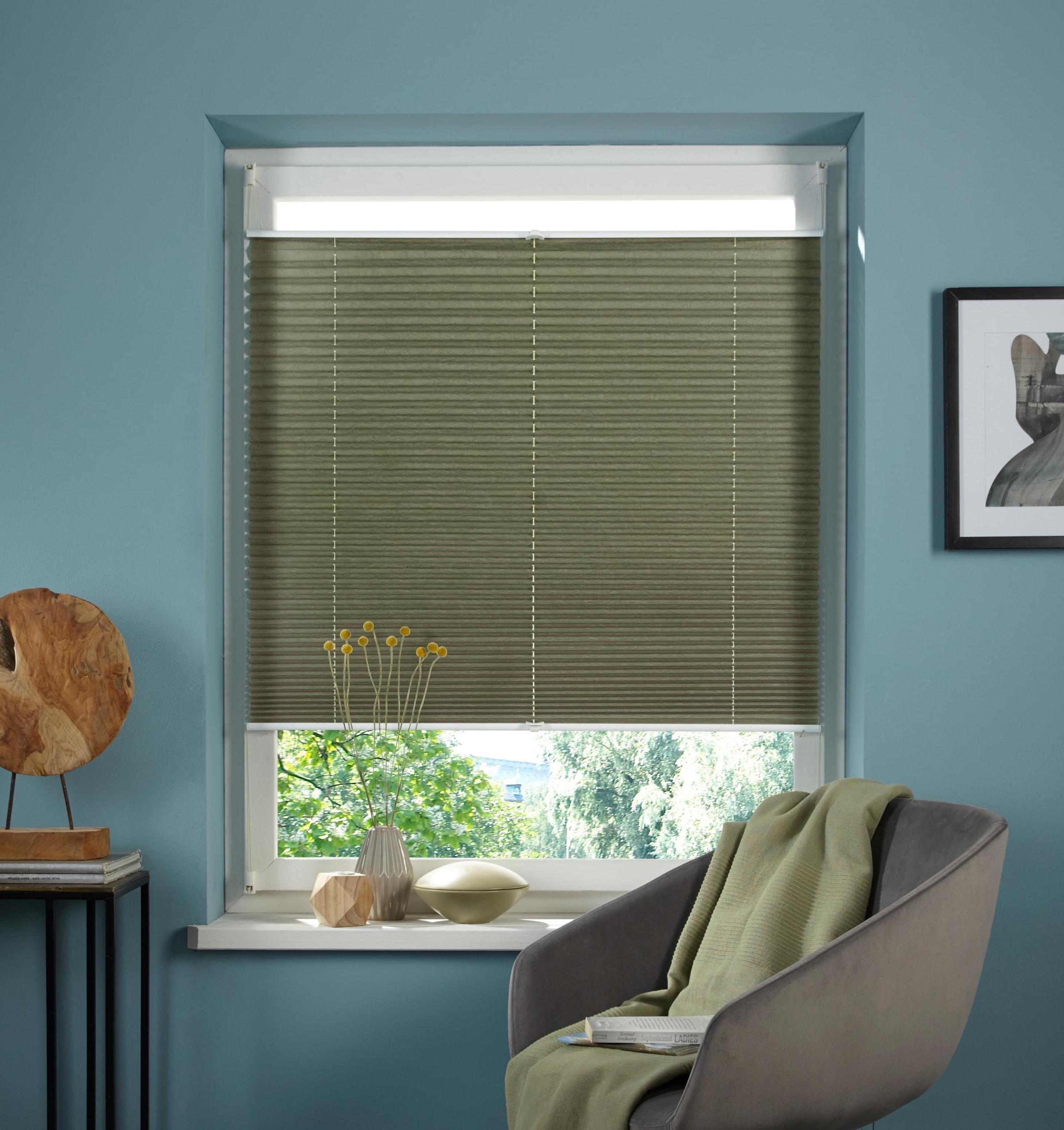 my home Plissee "DAHRA - in Crush-Optik" Lichtschutz ohne Bohren verspannt günstig online kaufen