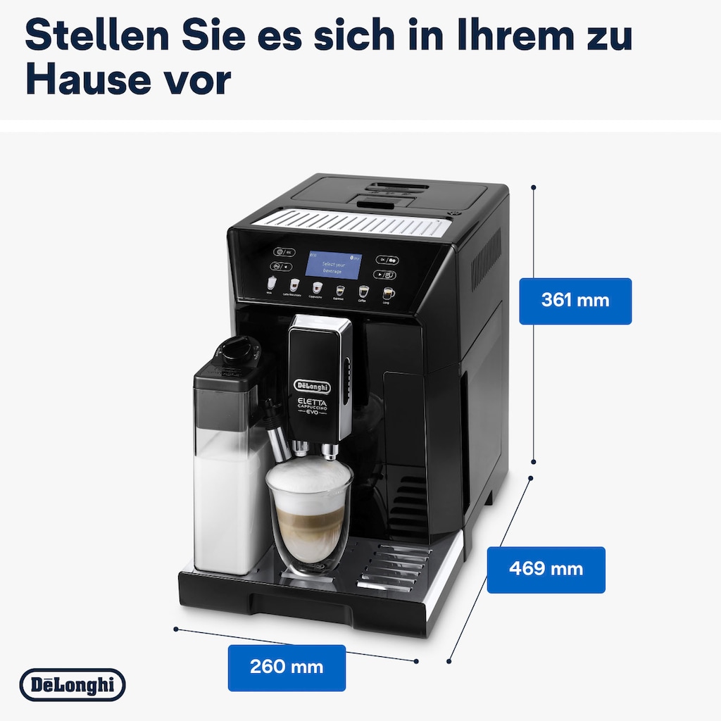 De'Longhi Kaffeevollautomat »ECAM 46.860.B Eletta Evo, schwarz«, inkl. Pflegeset im Wert von € 31,99 UVP