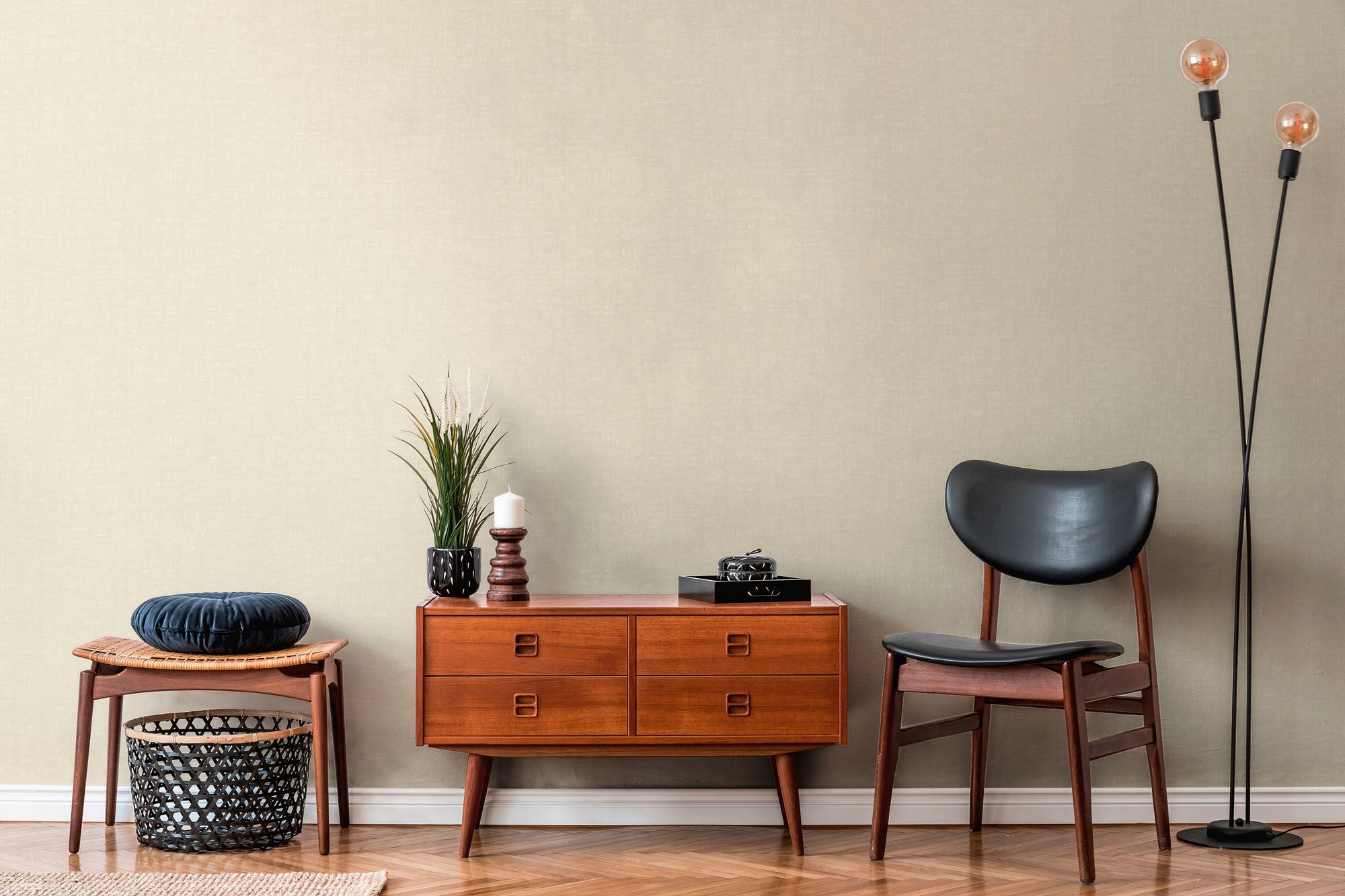 A.S. Création "Nara Einfarbig" gemustert matt neutral leicht strukturiert Unitapete Tapeten Wohnzimmer Schlafzimmer Küche modern Flur Design