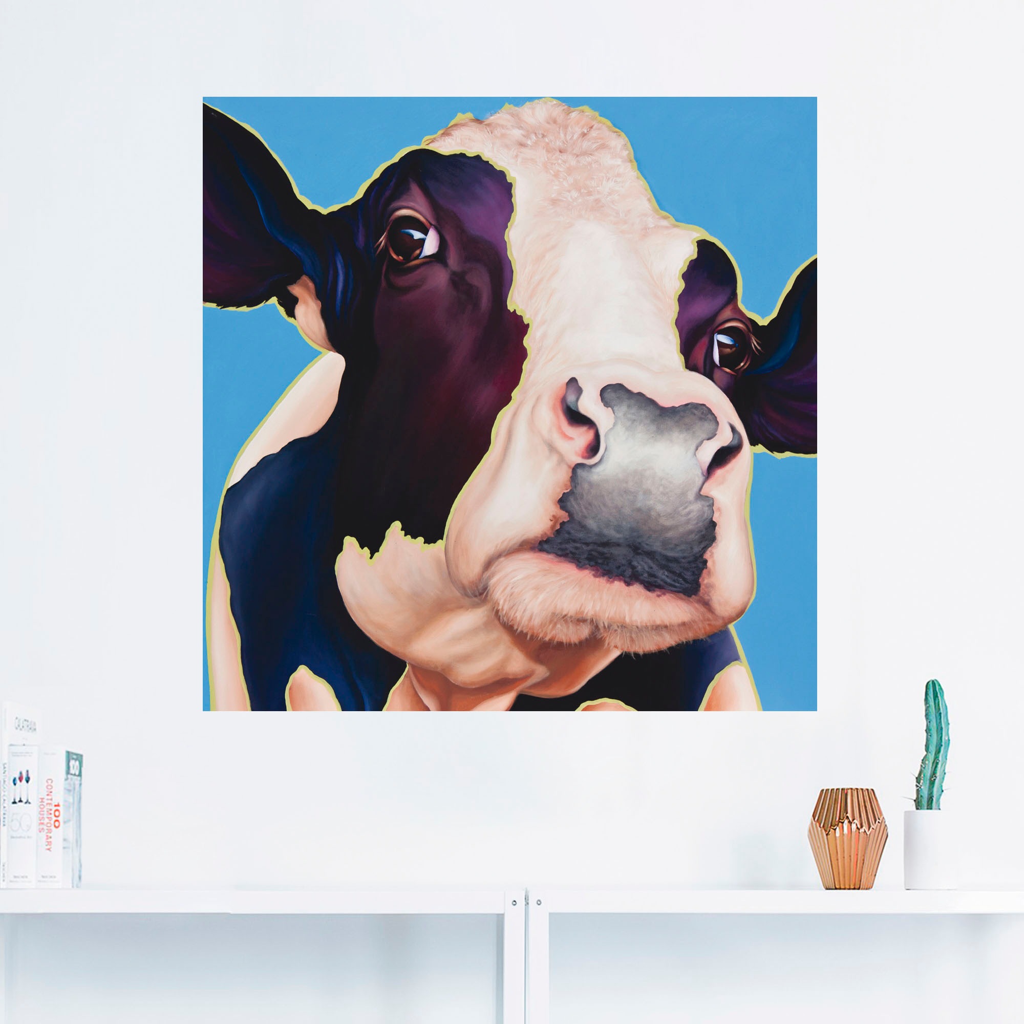 versch. als Wandbild BAUR Größen Alia«, oder Leinwandbild, Artland St.), kaufen Wandaufkleber »Kuh in | (1 Poster Haustiere,