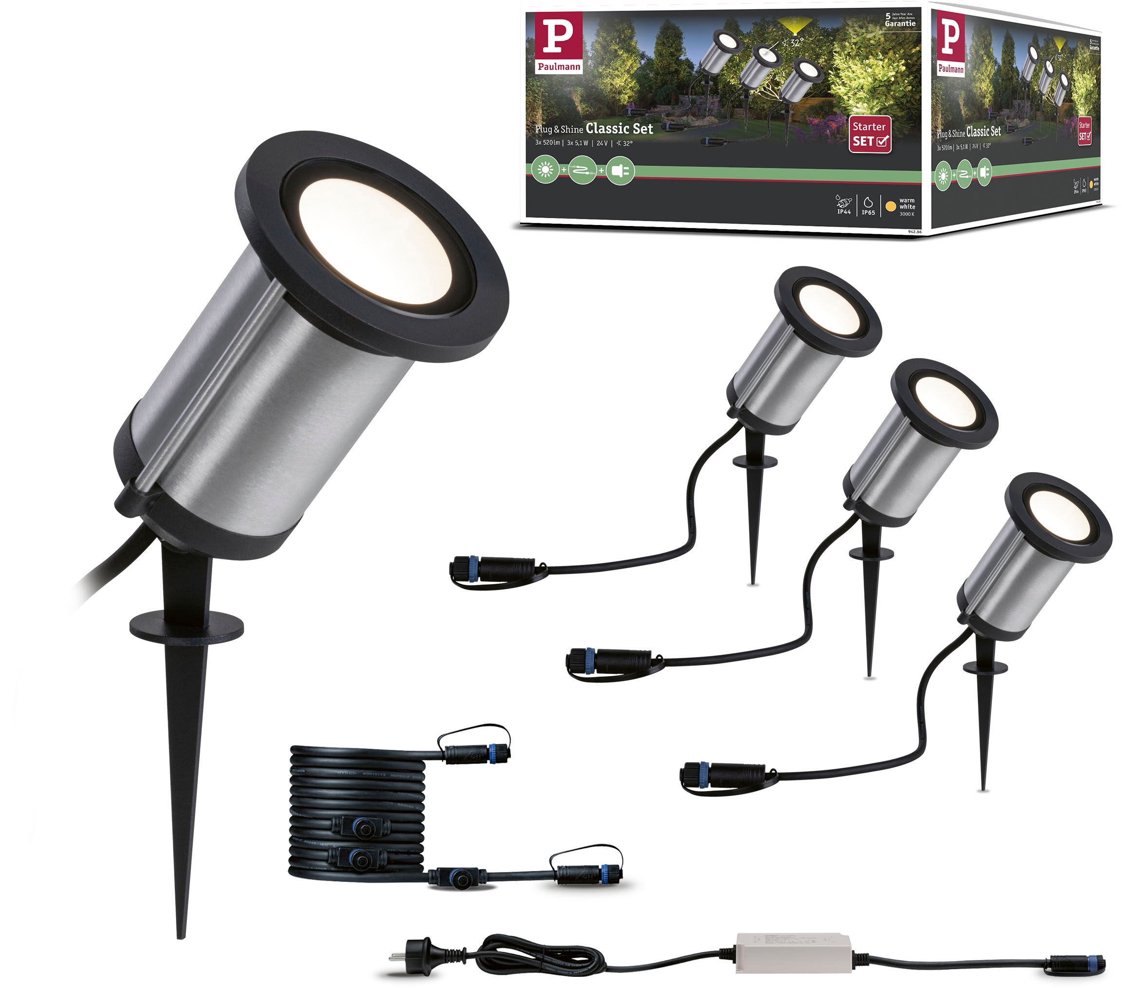 Paulmann LED Gartenstrahler »Plug & Shine«, 3 flammig-flammig, 3000K 6W 24V  IP65 kaufen | BAUR