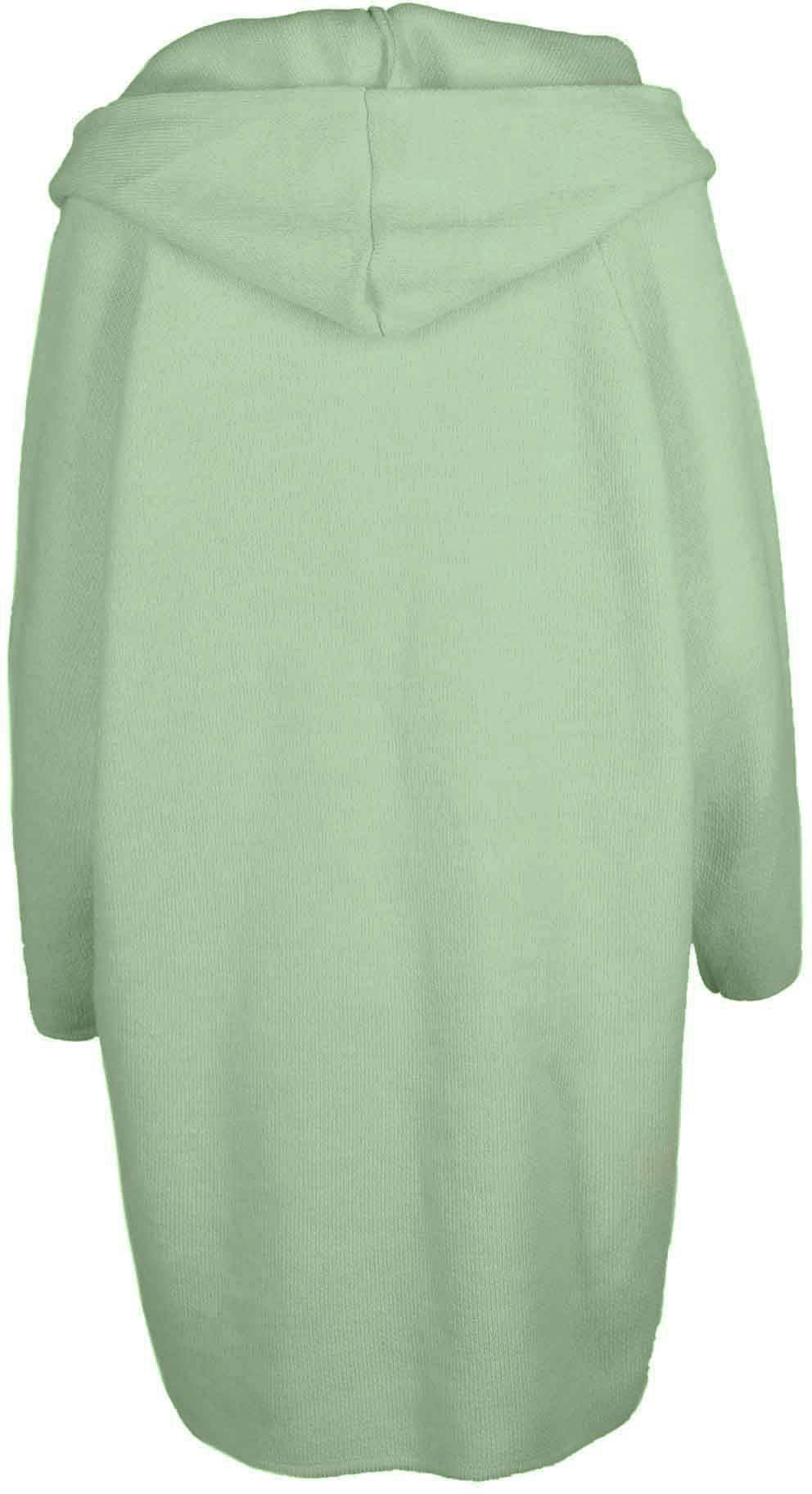 Thumbnail - Zwillingsherz Strickjacke, Langarm, bequem, Taschen, One Size, ohne Verschluss, Kapuze