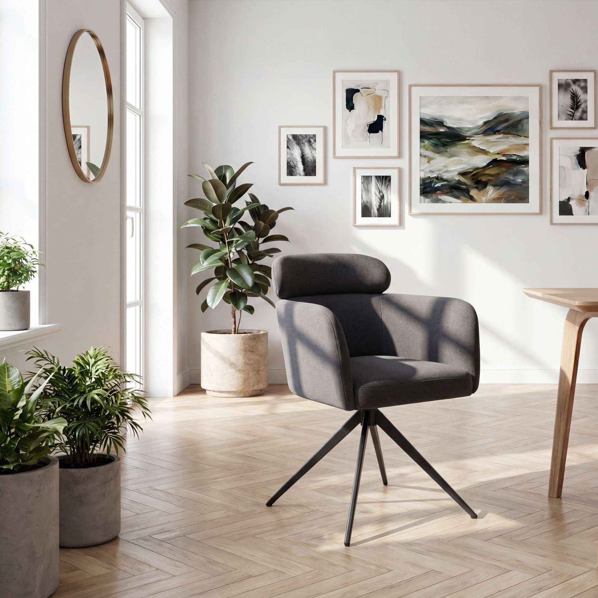 OTTO home Esszimmerstuhl "Isarco" () 2 Stk.360 Auto Rückkehr, gepolsterte Rückenlehne, Armlehne und Sitzfläche