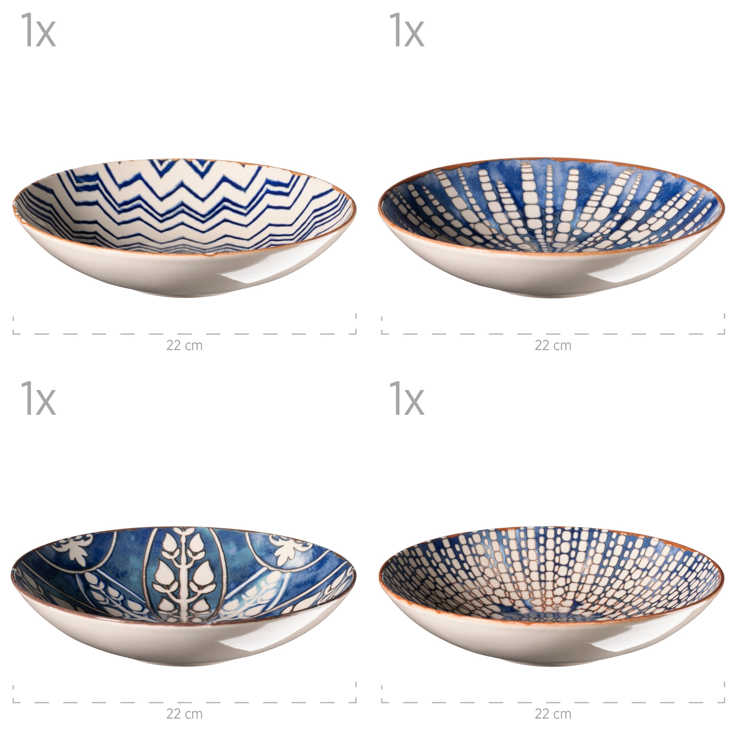 MÄSER Tafelservice »IBERICO BLUE, Geschirr-Set, Steinzeug«