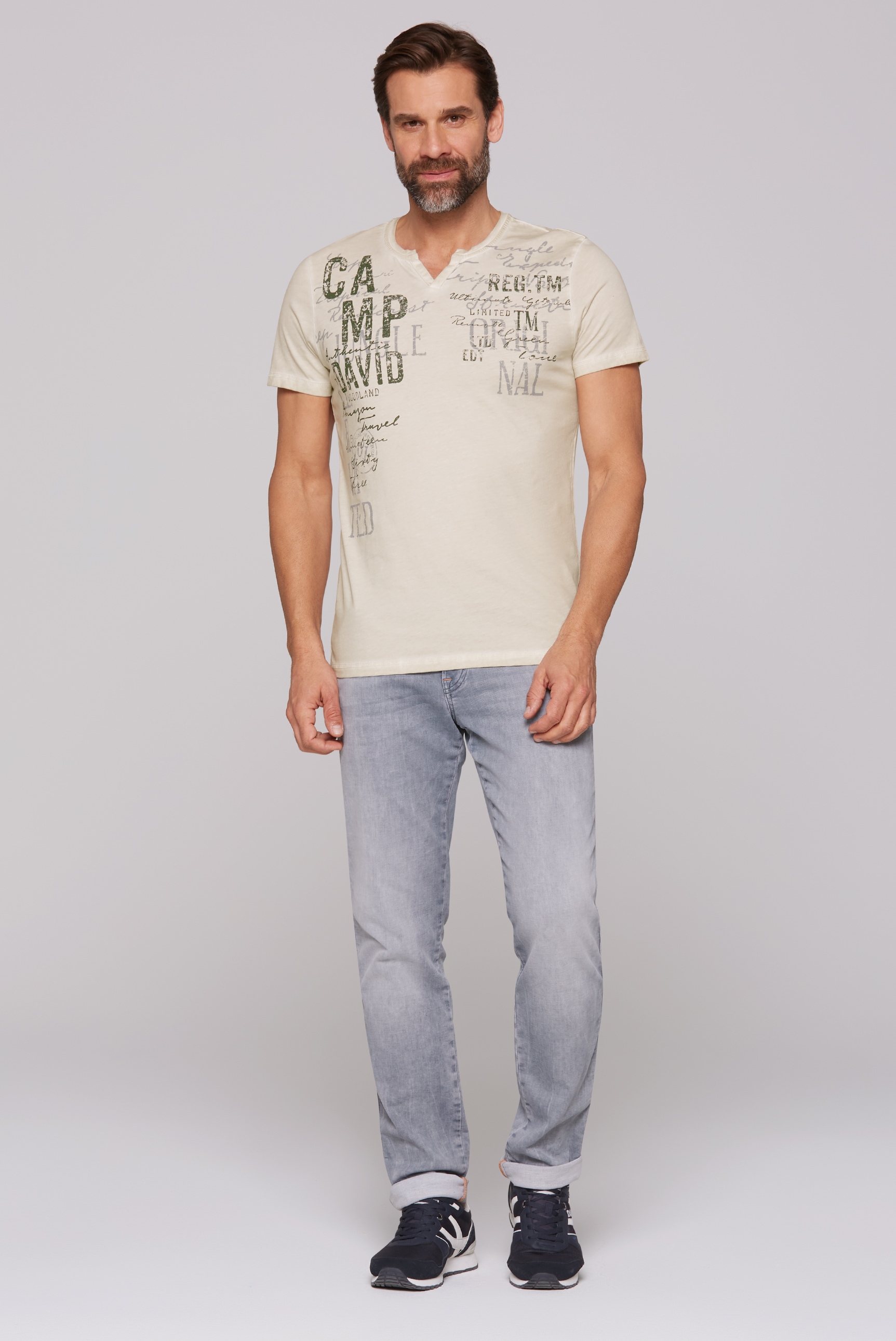 CAMP DAVID Rundhalsshirt, aus Baumwolle