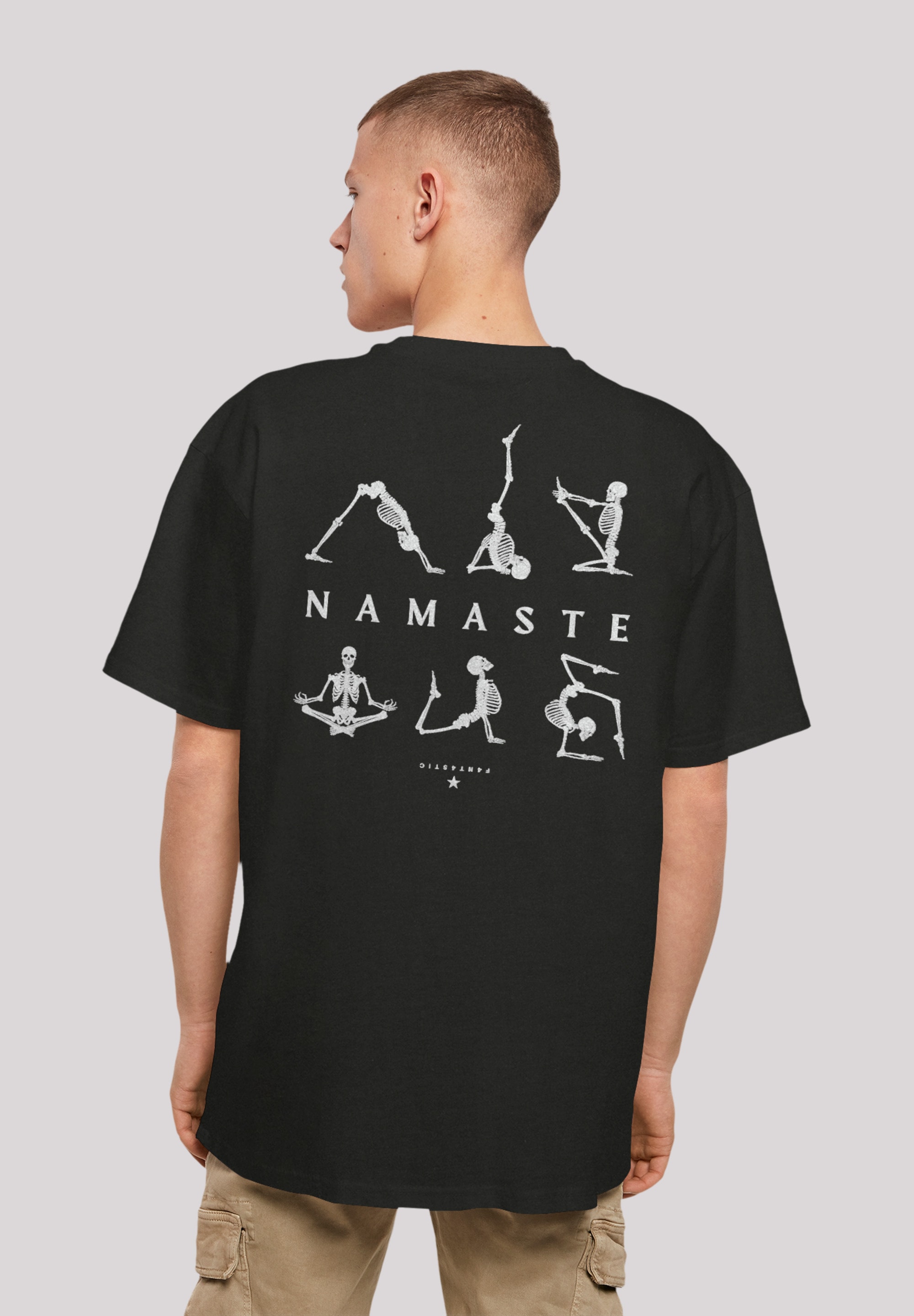 F4NT4STIC T-Shirt »Namaste Yoga Skelett Halloween«, Print