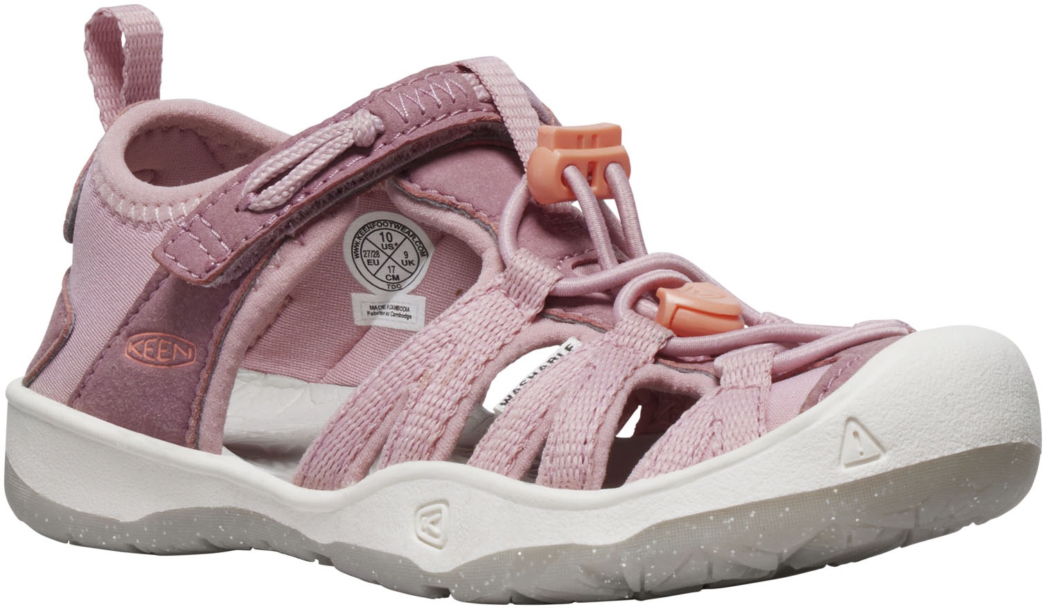 Sandale KEEN "MOXIE SANDAL", Jungen, Gr. 31, rosa (nostalgia rose, papaya punch), Synthetik, Textil, Schuhe Sandale