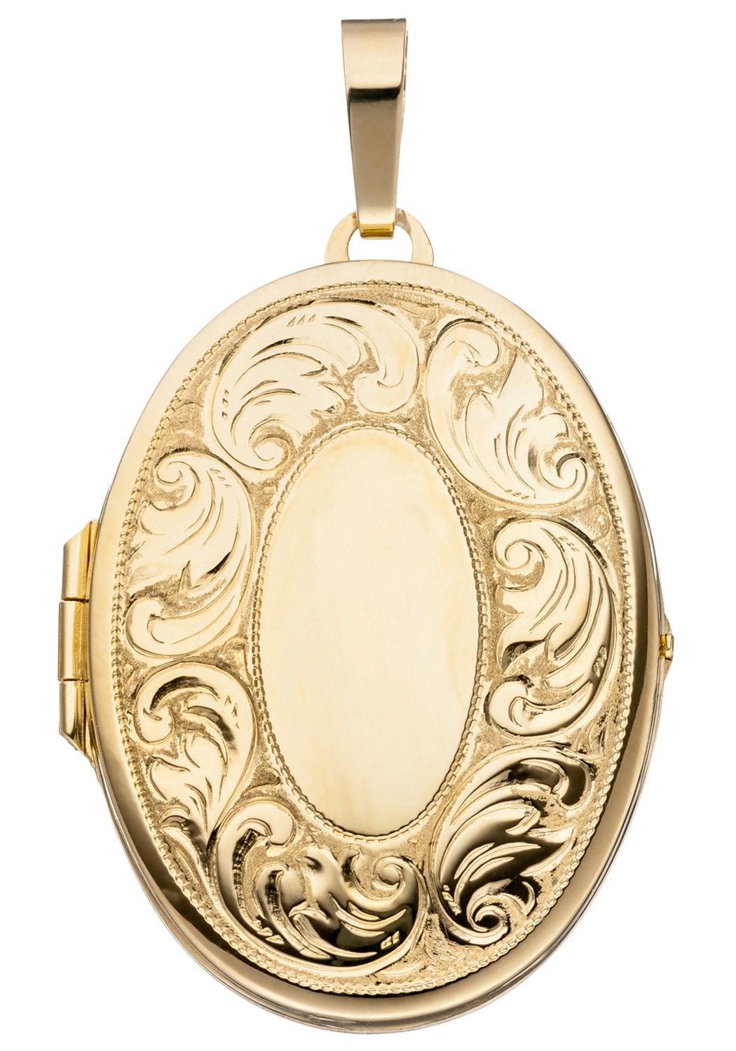 JOBO Medallionanhänger »Anhänger Medaillon oval«, 925 Silber vergoldet