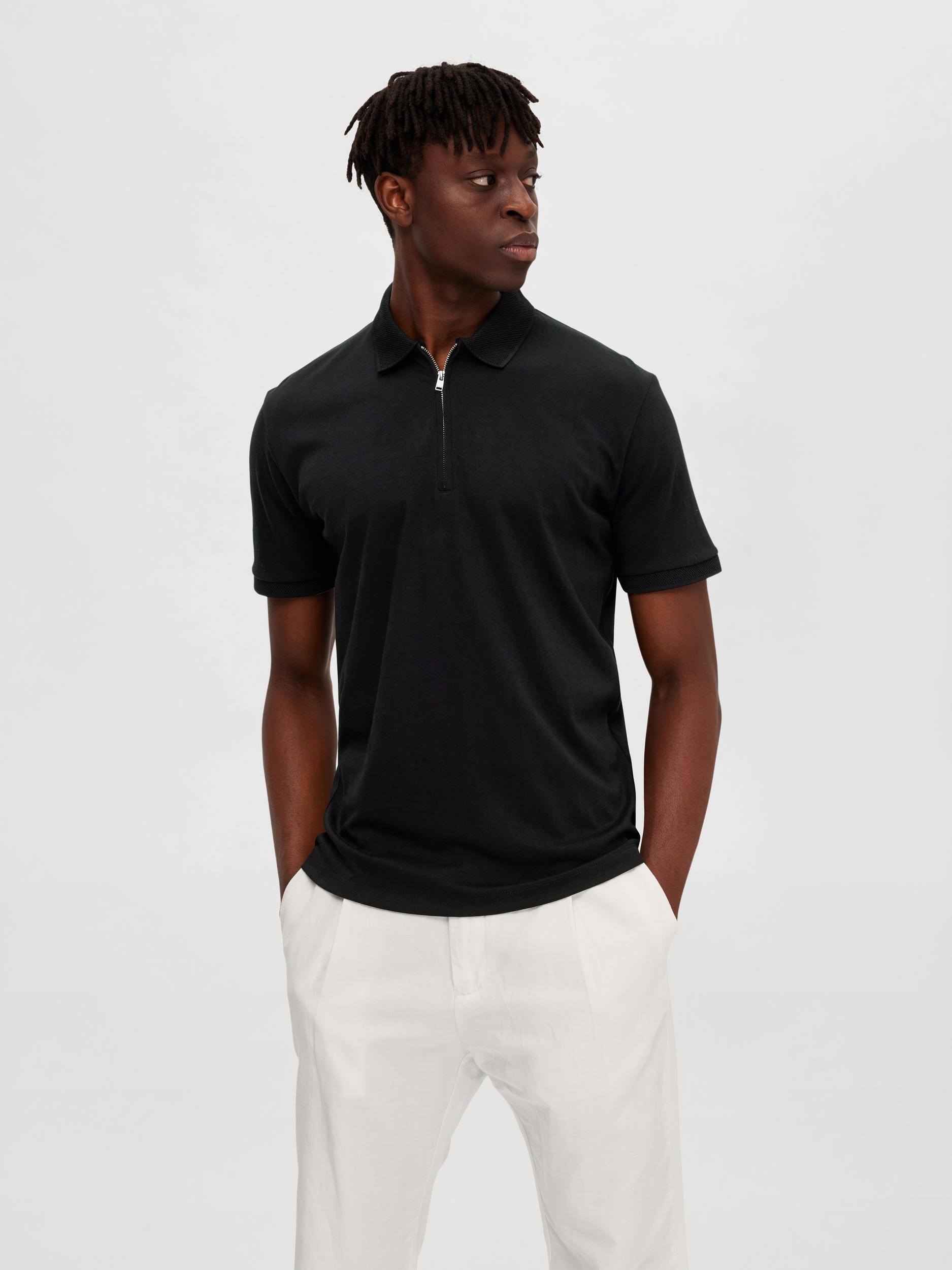 SELECTED HOMME Poloshirt "SLHFAVE ZIP SS POLO NOOS"